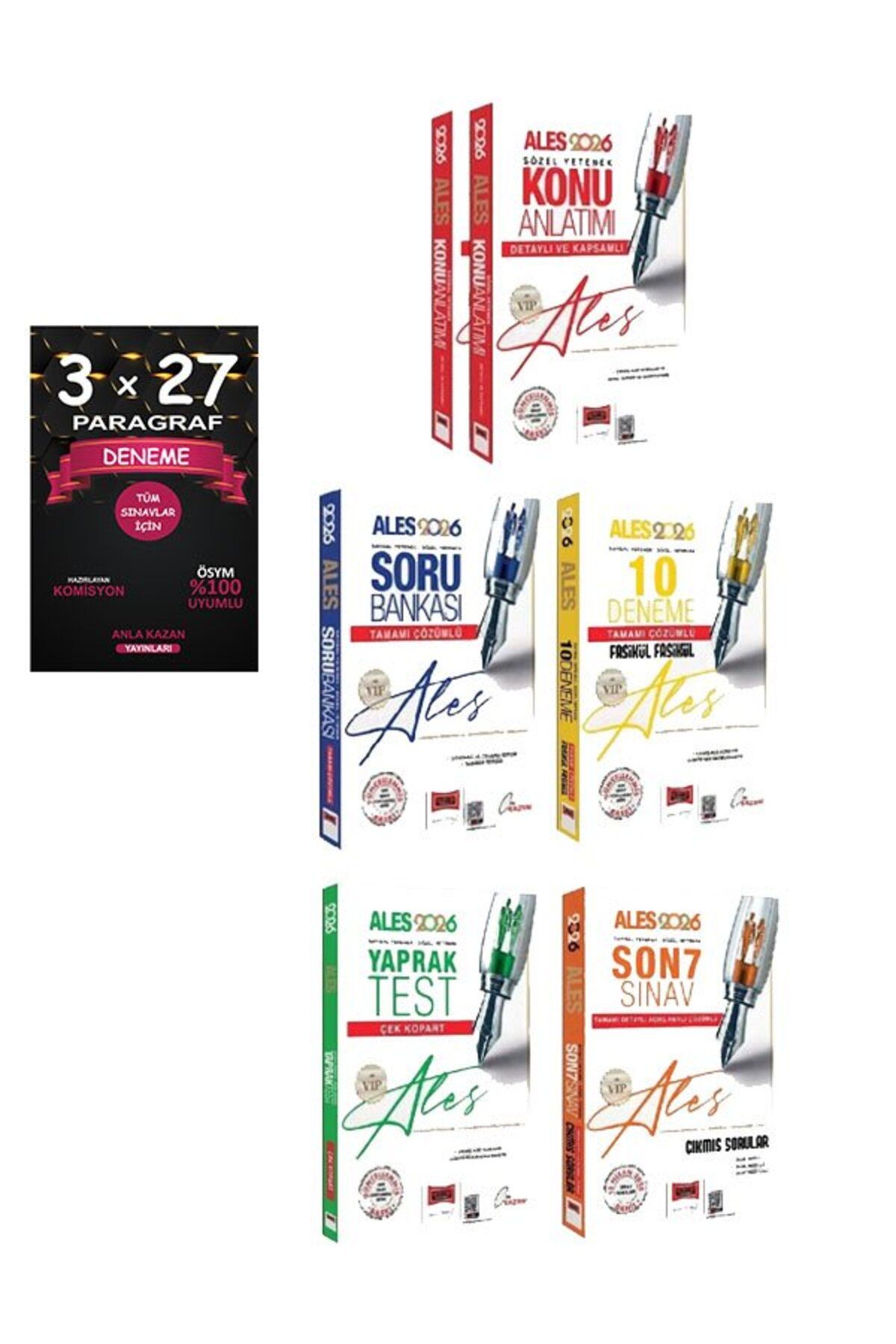 Anla Kazan Yayınları Yargı 2026 ALES VIP Konu + Soru Bankası + 10 Deneme + Yaprak Test + Son 7 Sınav Çıkmış 5 li Set+Anl