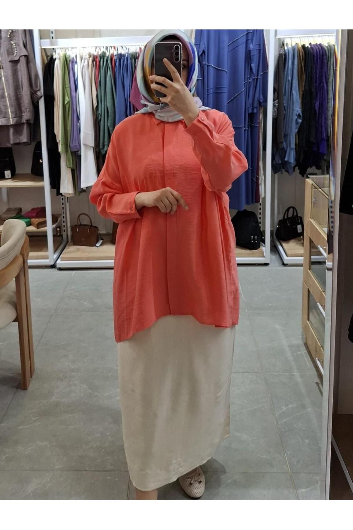 Nuss Oversize Düğmeli Gömlek Sakura 3001