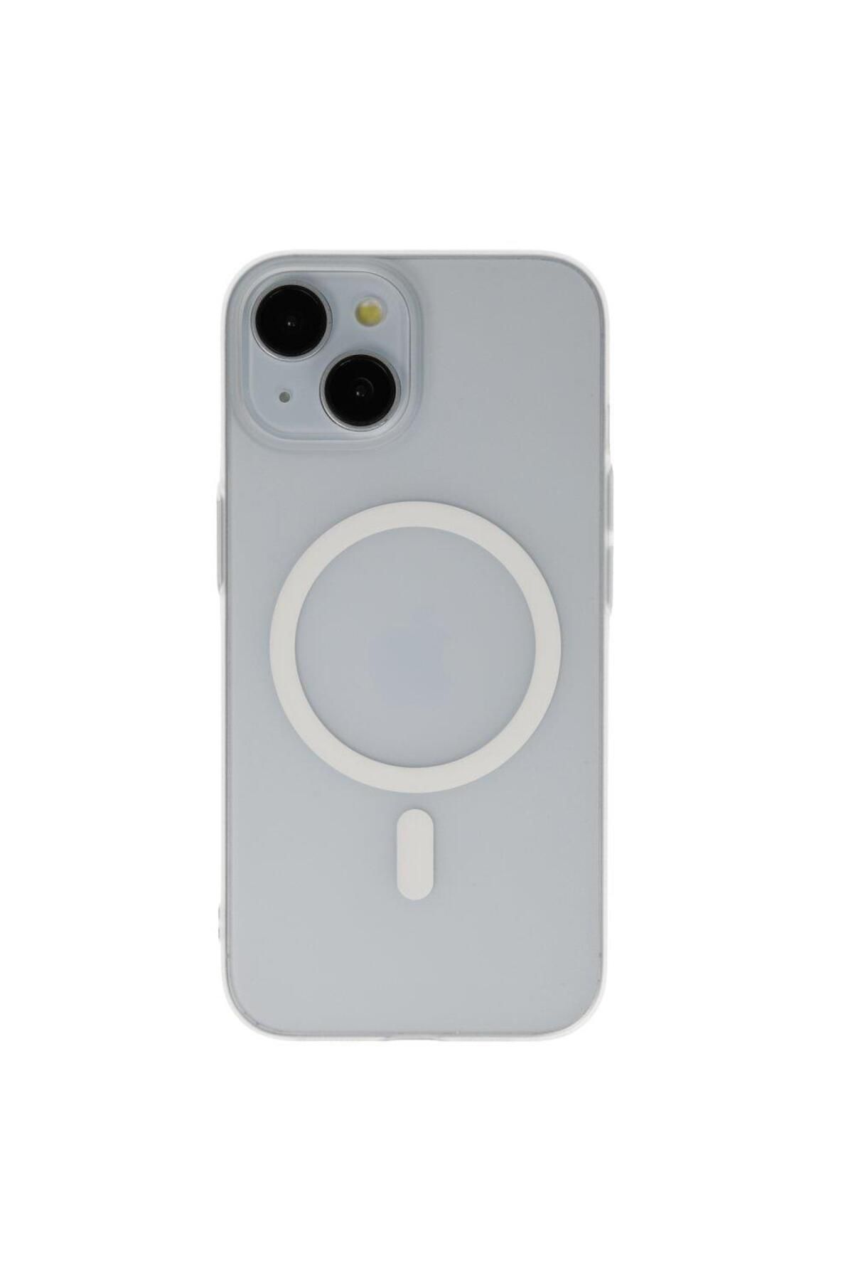 Miscase İphone 13-14 Tuna Buzlu Sert İnce Magsafe Telefon Kılıfı Şeffaf