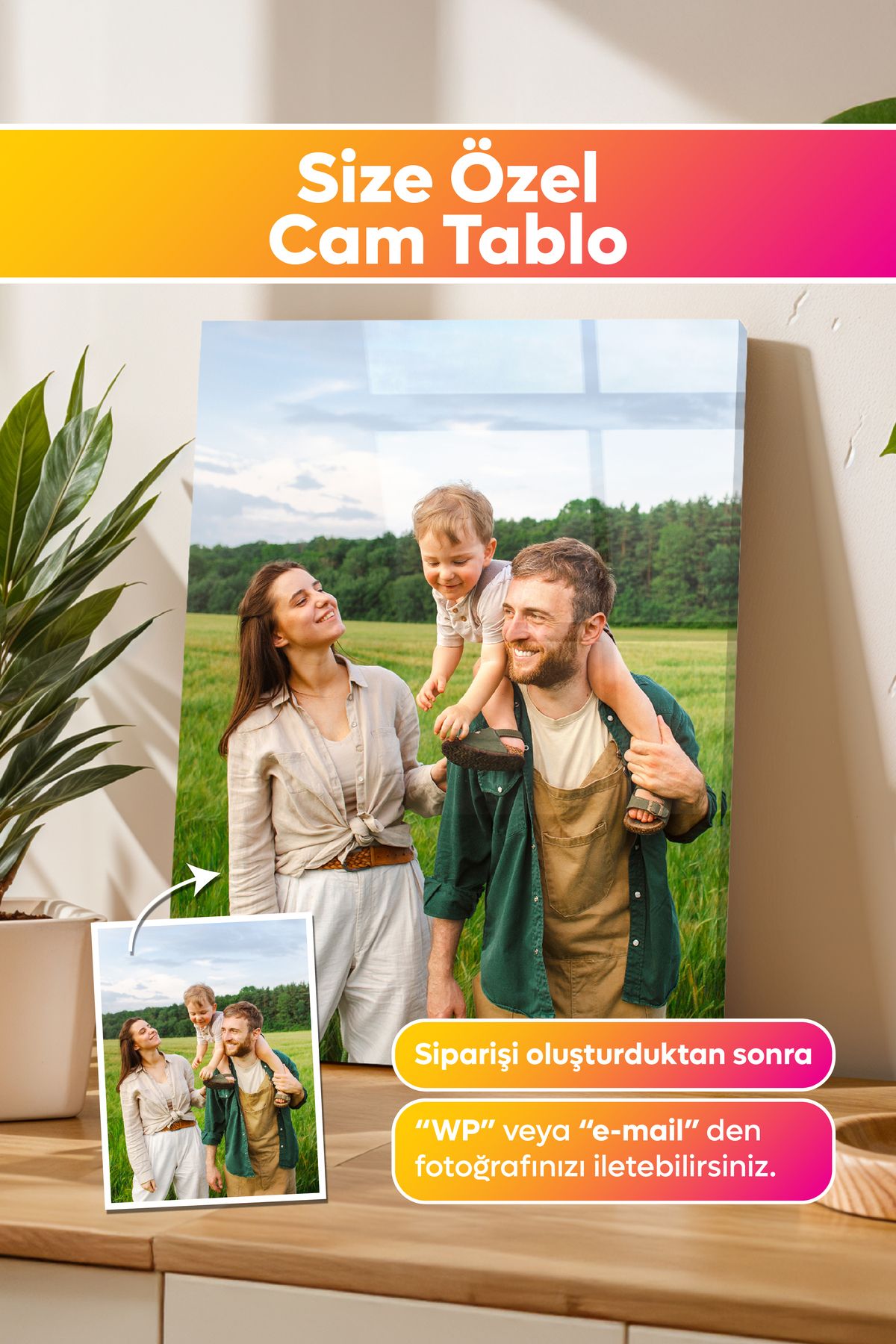 Dekopix Kişiye Özel Fotoğraflı Premium Cam Tablo