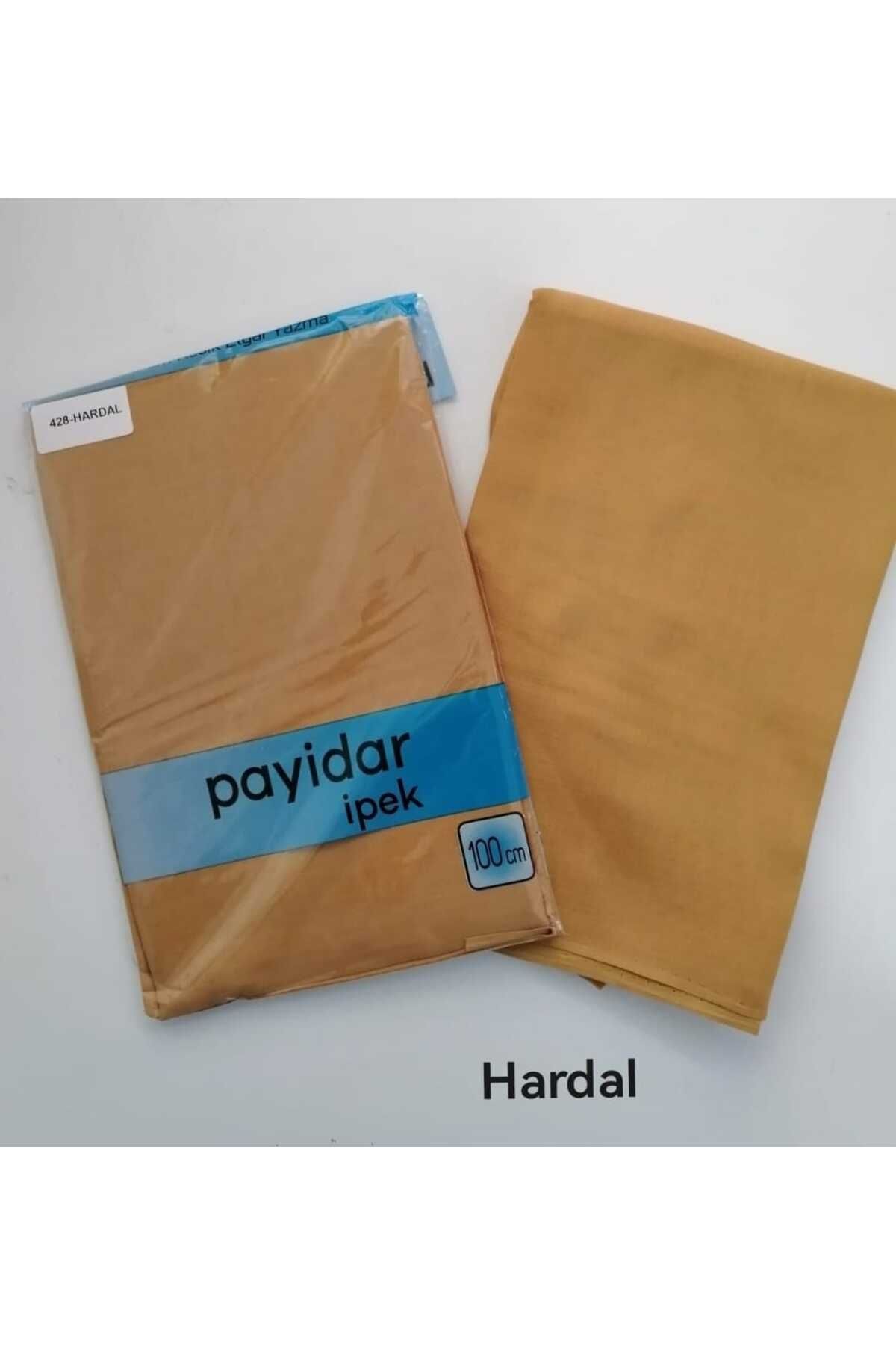 Payidar İpek Düz Hardal Renk Yazma 100 Cm