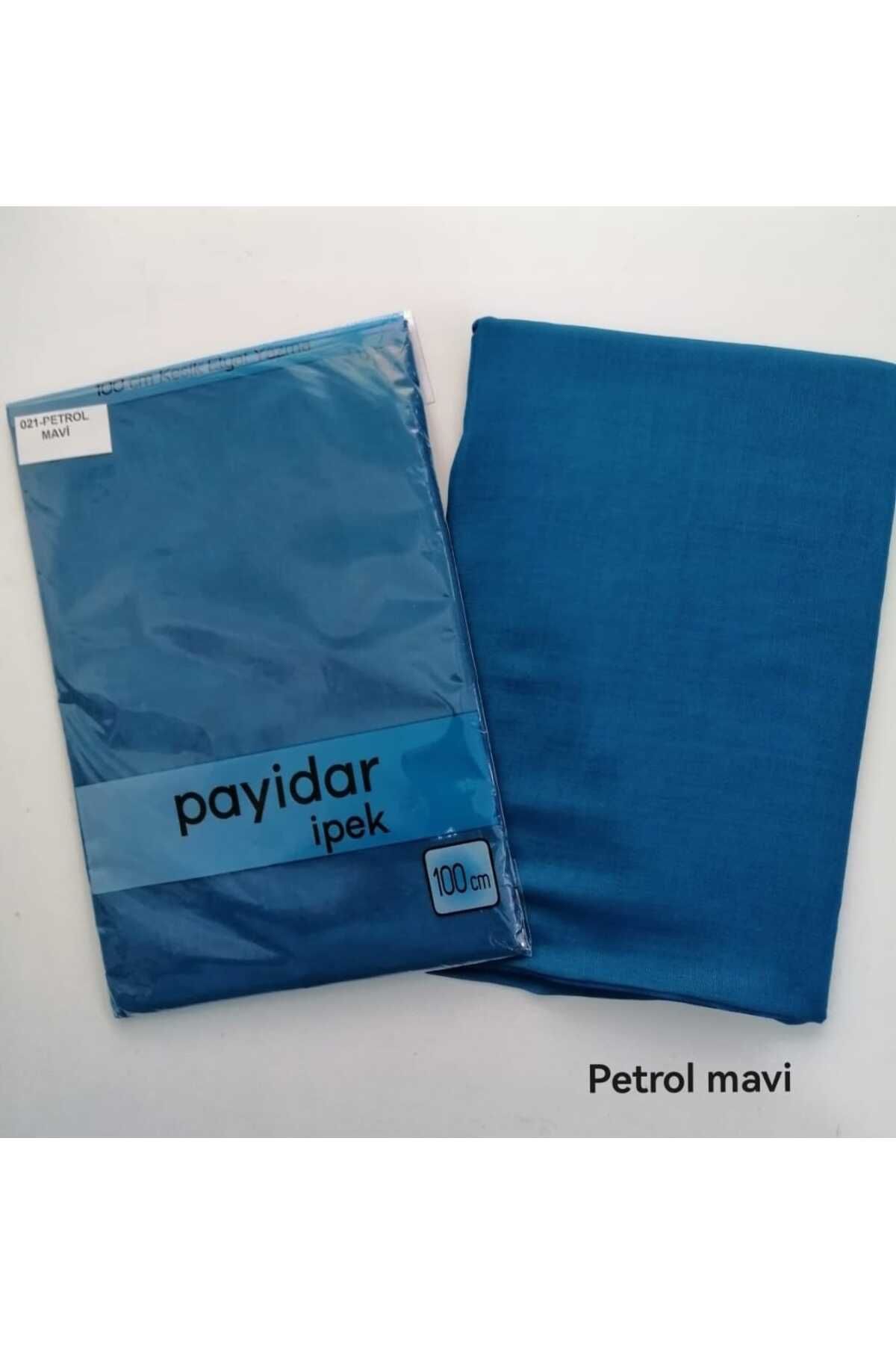 Payidar İpek Düz Petrol Mavi Renk Yazma 100 Cm