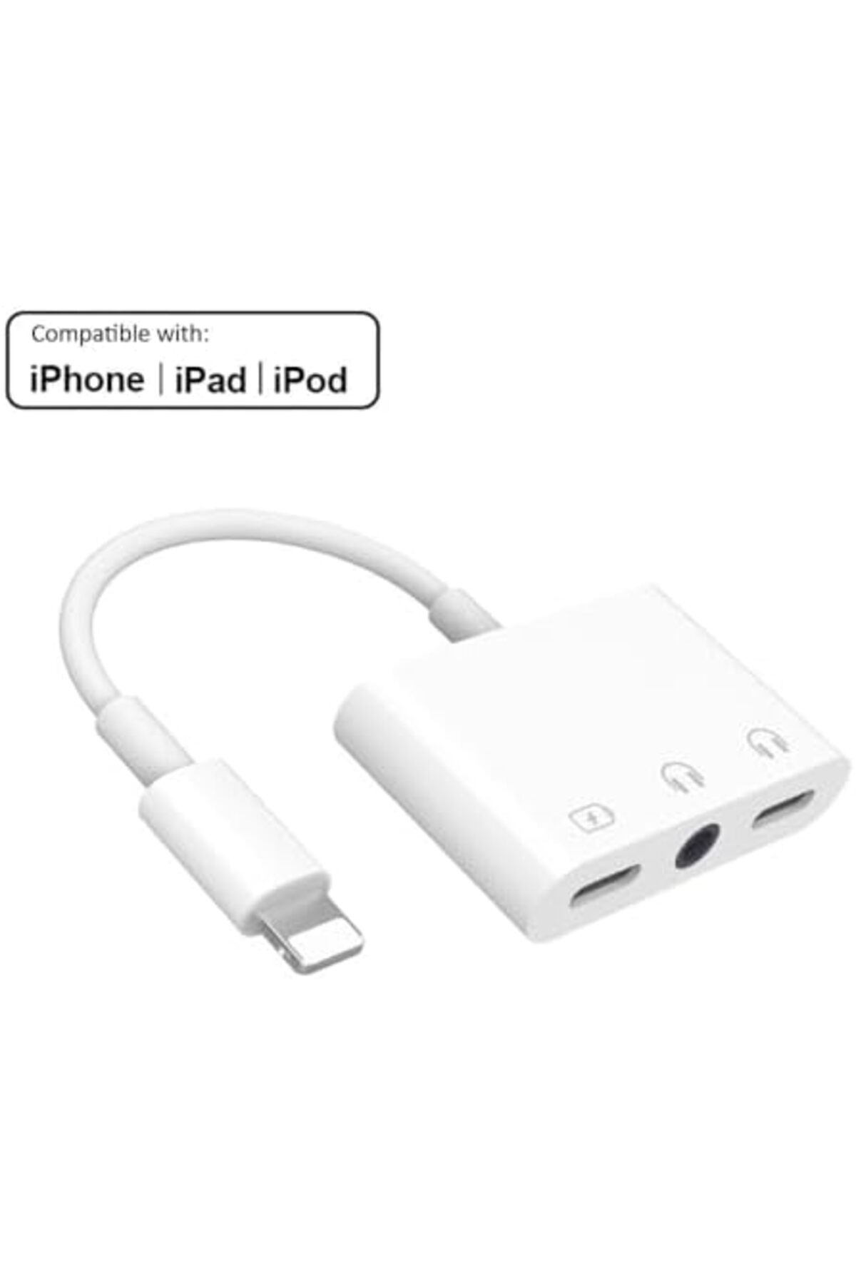 Generic-Lightning to Headphone Jack 3.5 mm Adapter 3-in-1 Splitter for iPhone/iPad/iPod 6