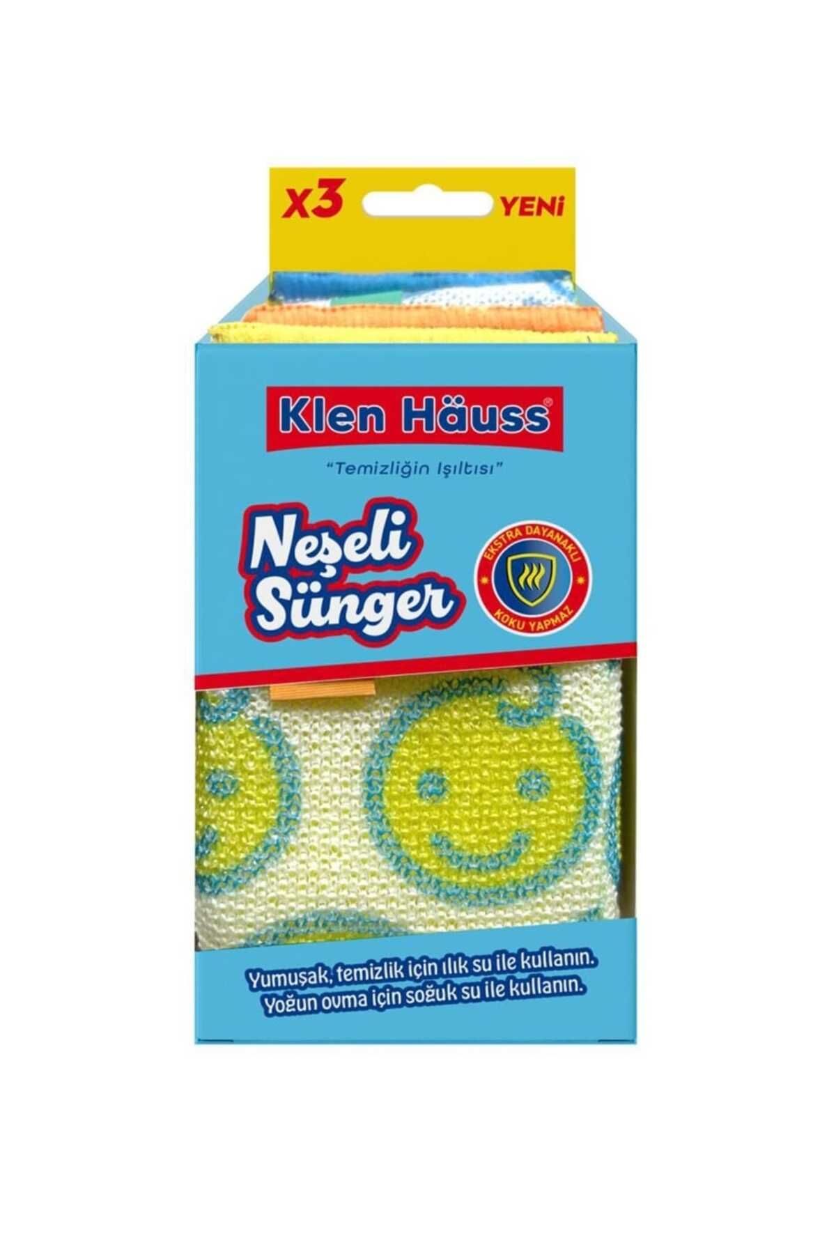 Klen Hauss Neşeli Sünger Bulaşık Süngeri Ekstra Dayanıklı Koku yapmayan