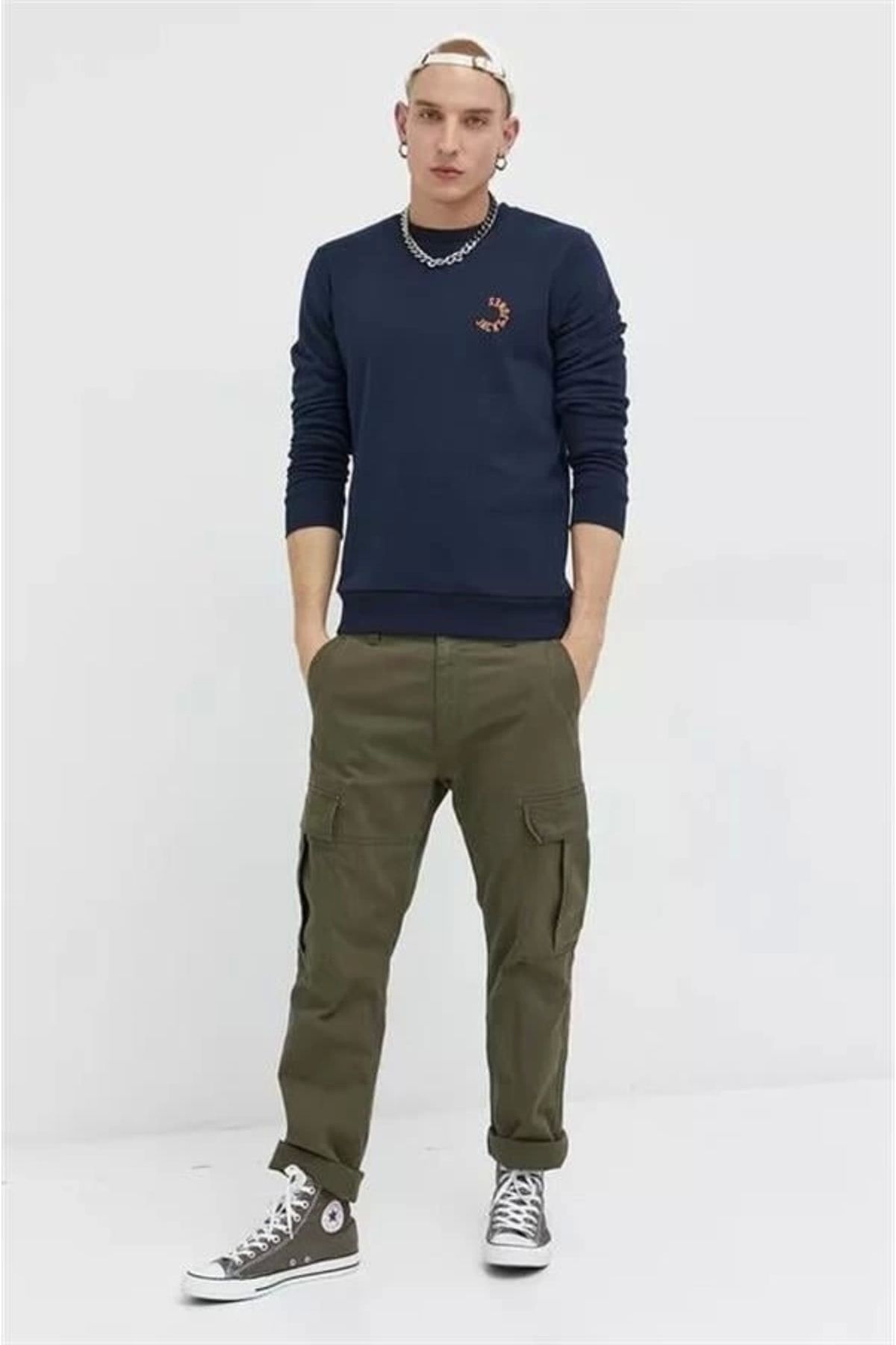 Lale Moda Bisiklet Yaka Basic Erkek Sweatshirt