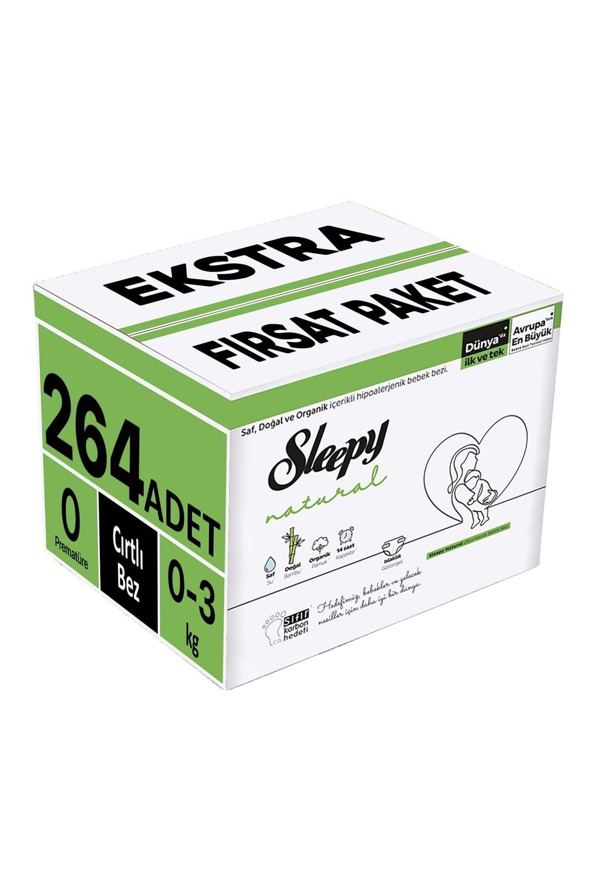 Sleepy Bebek Bezi Natural Beden:0 (0-3KG) Prematüre 264 Adet Ekstra Fırsat Pk