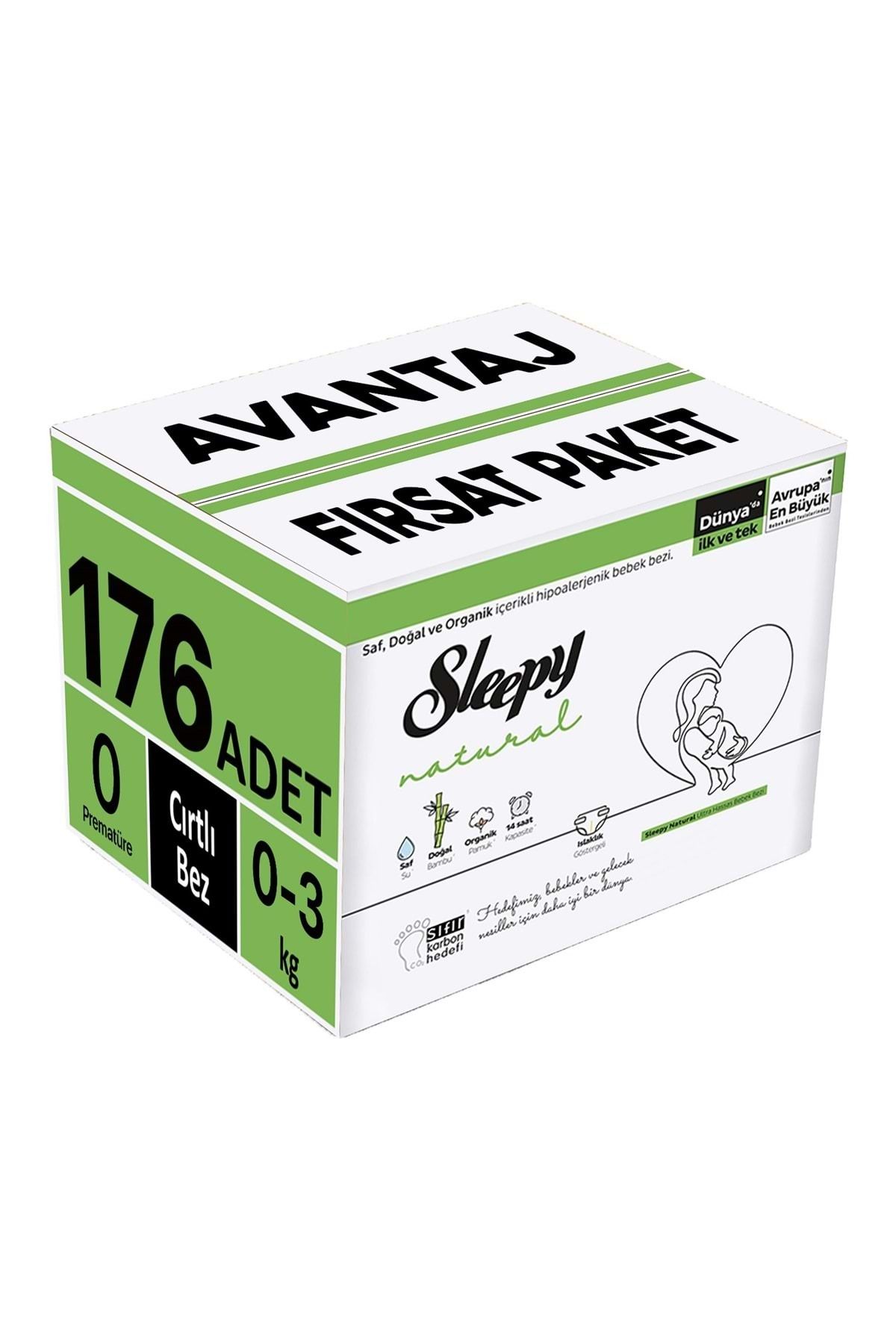 Sleepy Bebek Bezi Natural Beden:0 (0-3KG) Prematüre 176 Adet Avantaj Fırsat Pk