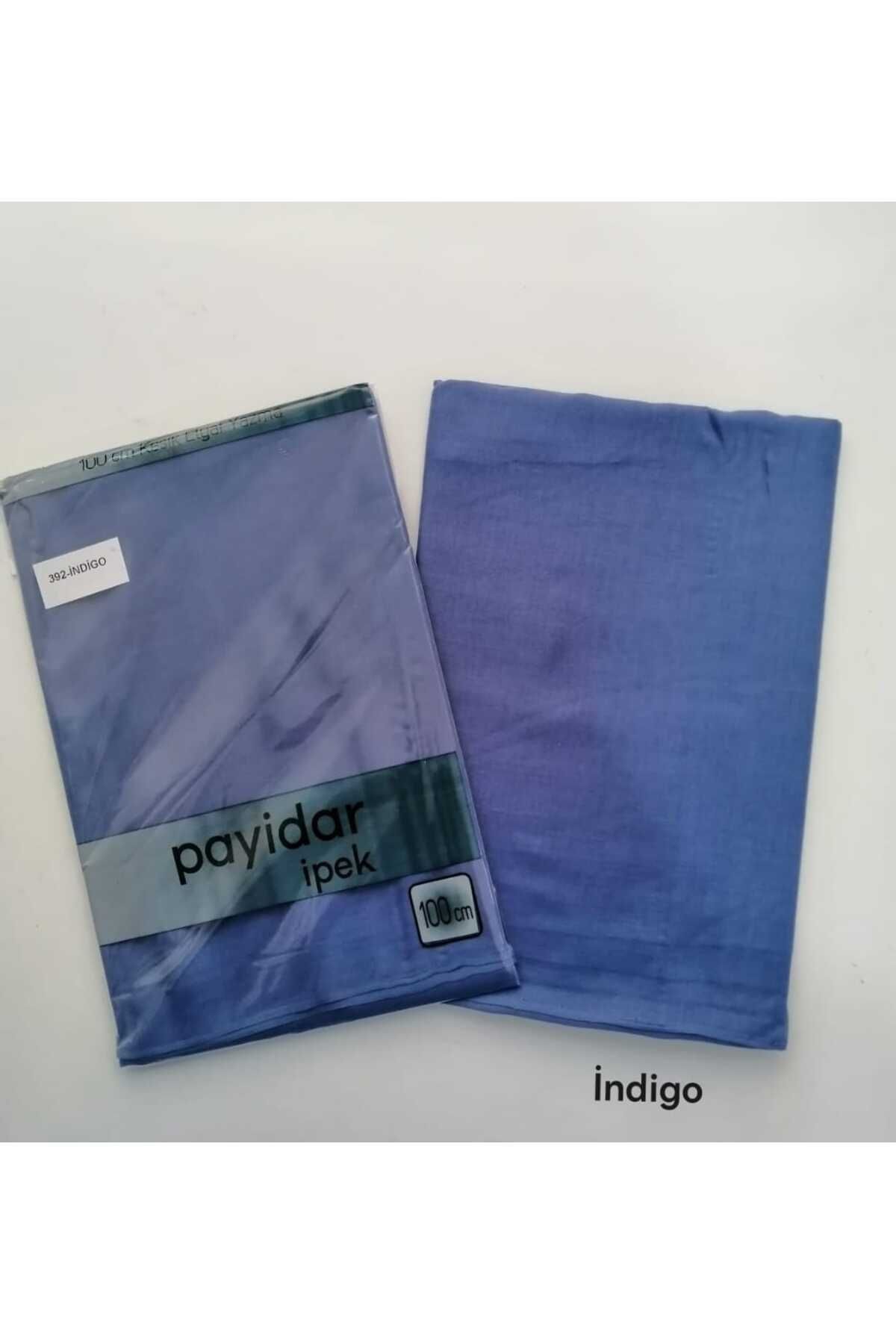 Payidar İpek Düz İndigo Renk Yazma 100 Cm