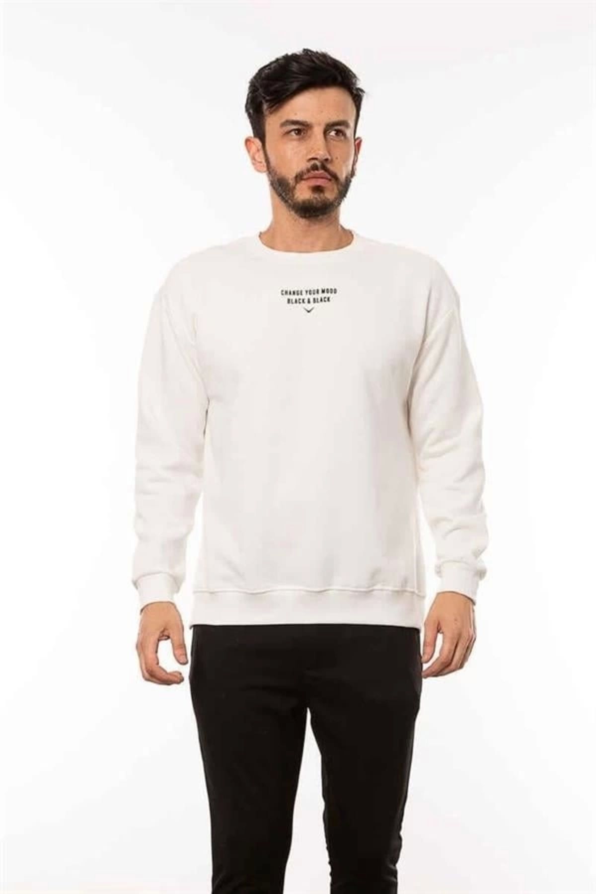 Lale Moda Sırt Baskılı Oversize Erkek Sweatshirt