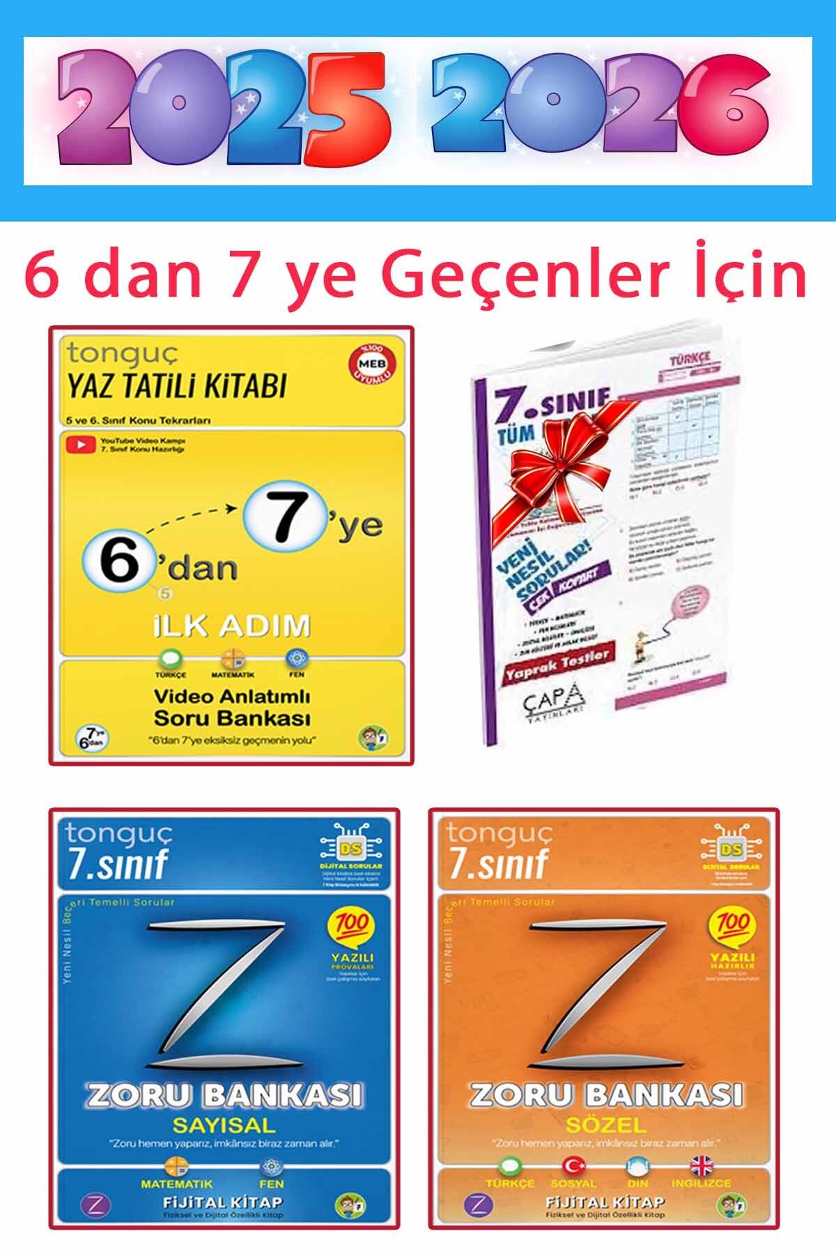 Tonguç Yayınları 7.sınıf Zoru Set 3 Kitap (sayısal Zoru Bankası-sözel Zoru Bankası) 6'dan 7'ye Hazırlık Kitabı