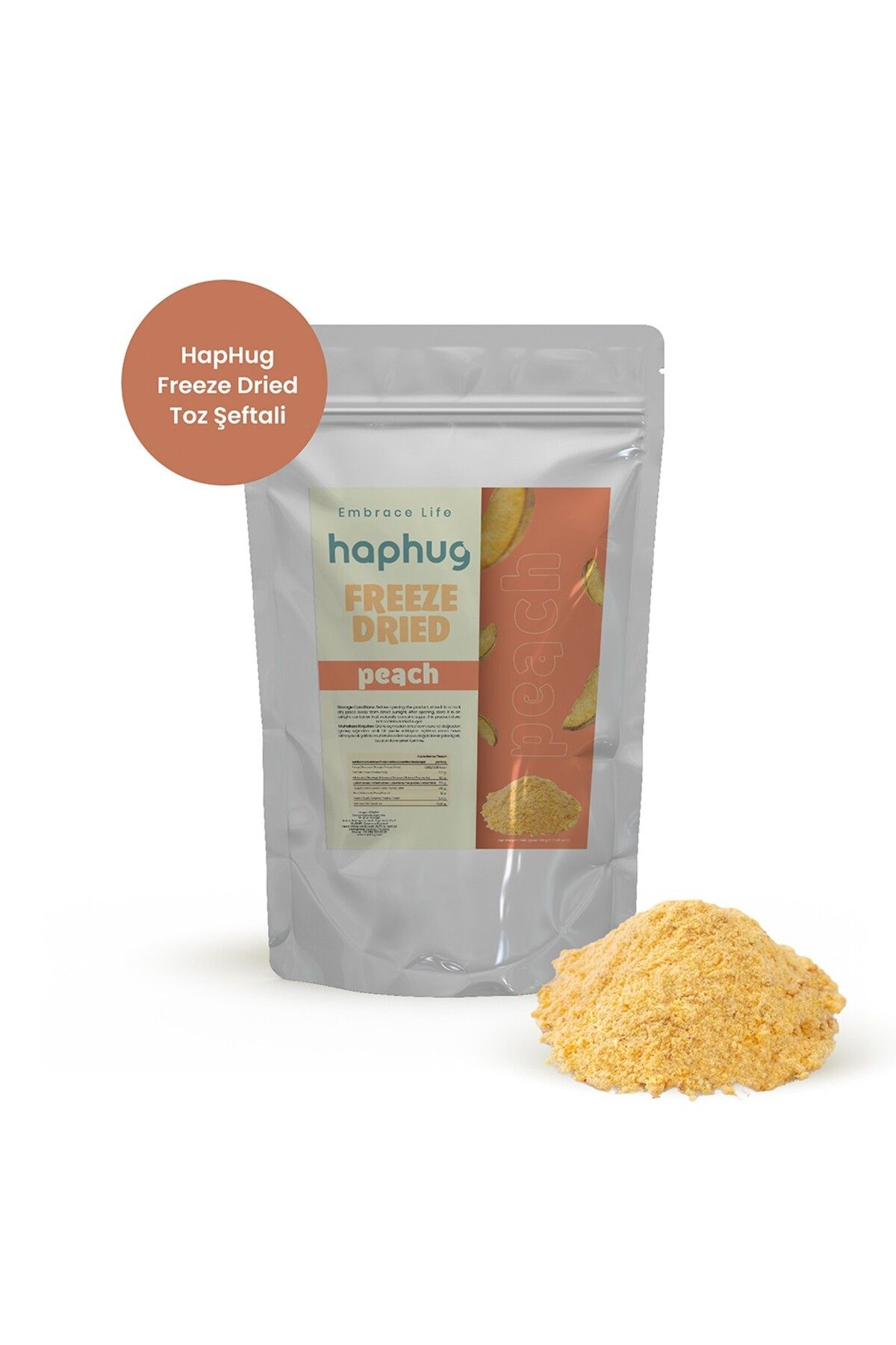 HapHug Freeze Dried Toz Şeftali - Toptan Paket