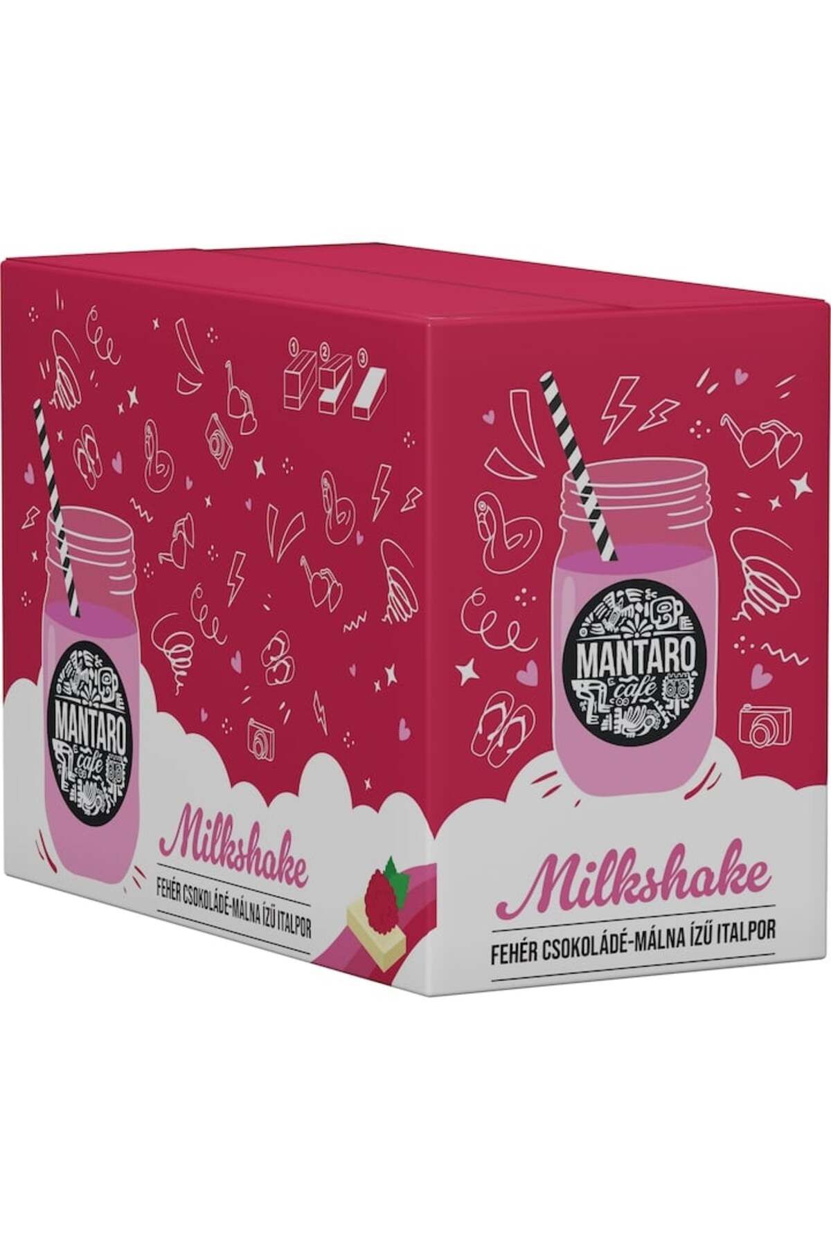 Mantaro Milkshake, Aromă De Ciocolată Albă Și Zmeură, 20x20g - One Size