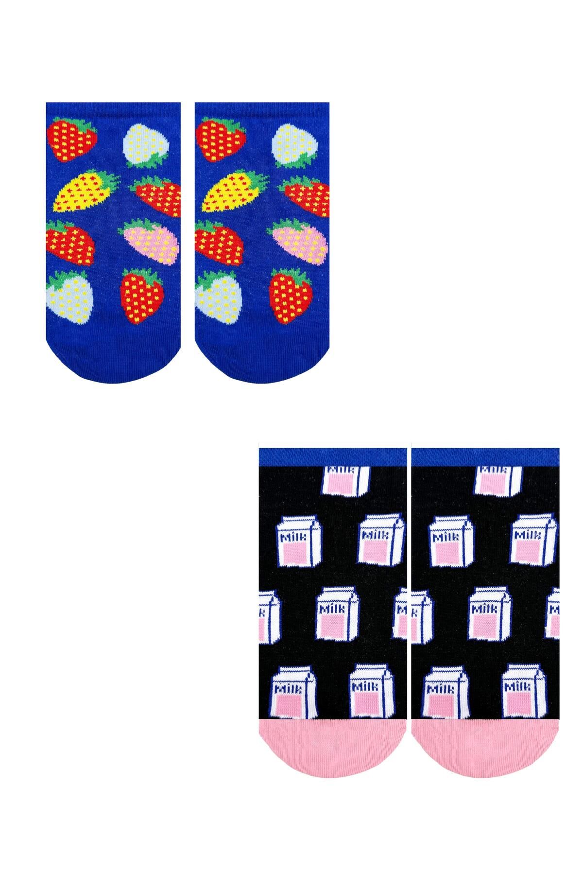 CARNAVAL SOCKS-Box of 10 Food and Fast Food Patterned Colorful Booties Socks 5