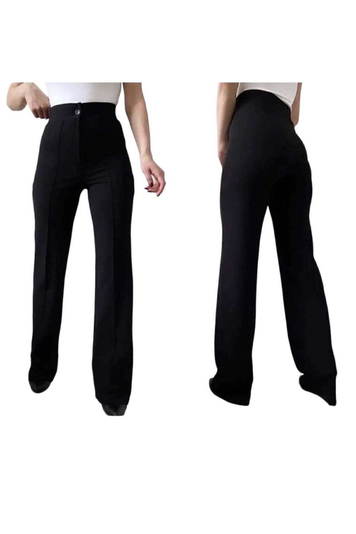 Sevda Kılınç Büyük Beden Çımalı Krep Kumaş Pantalon