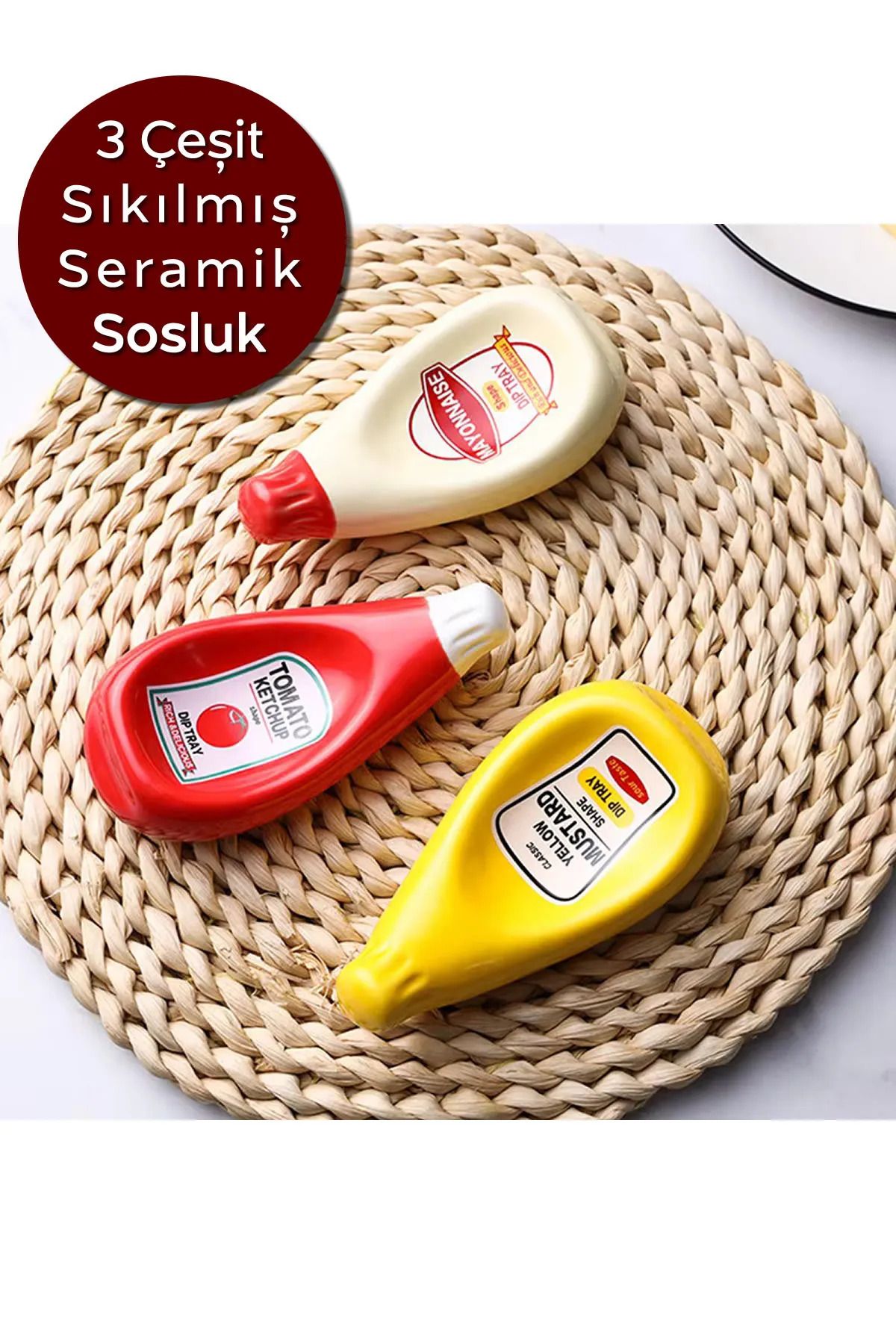 YAKUT prime Özel Üretim 3 Lü Sosluk Kahvaltılık Kepçat Mayonez Hardal