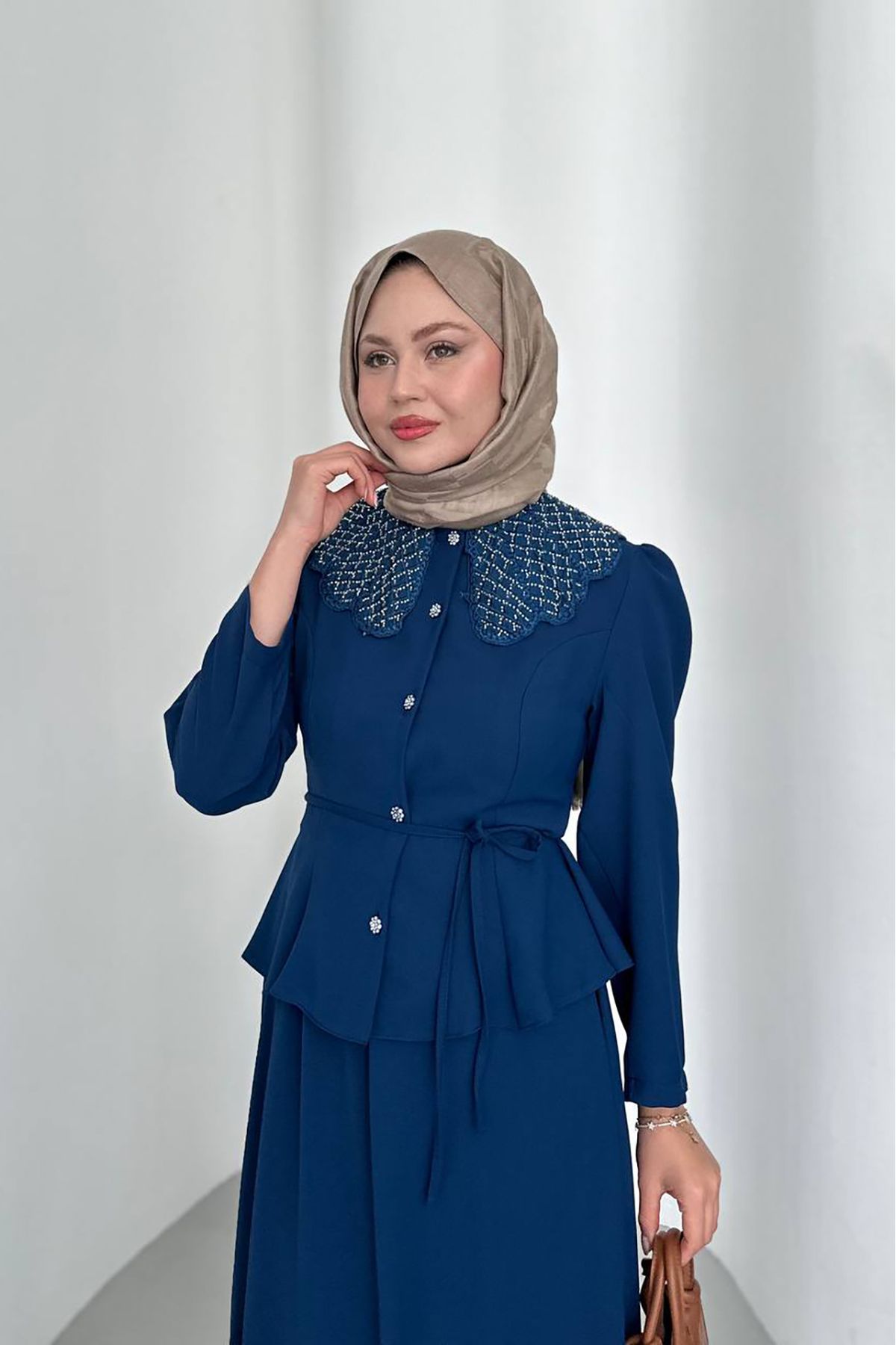 XXL BUTİK Kadın saks alt üst tesettür takım X-NMS060