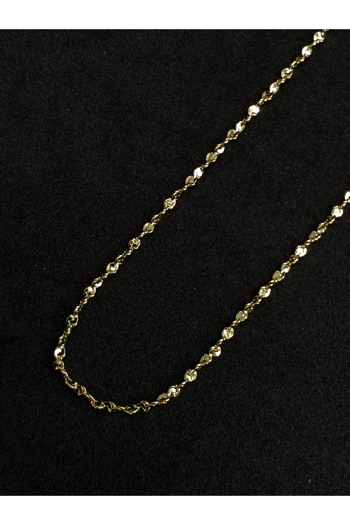 Jiji Jewelery İnce Zincir Kuyumcu Kesim Altın Renk Paslanmaz Çelik Kolye