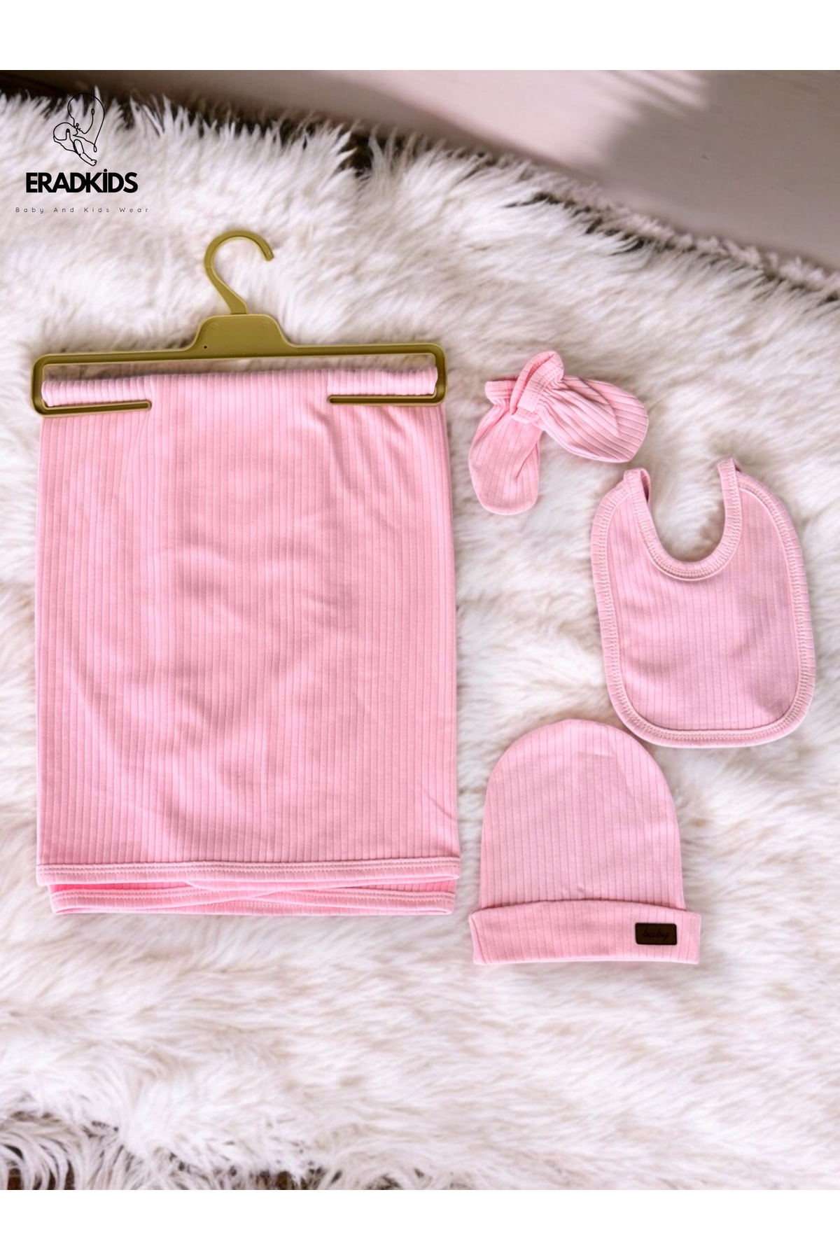 eradkids 7'li Kız Bebek Pamuklu Hastane Çıkış Seti / Yenidoğan Kız Bebek Kıyafeti/ Kız Bebek Hediyesi fotoğrafı 3 (önizleme)