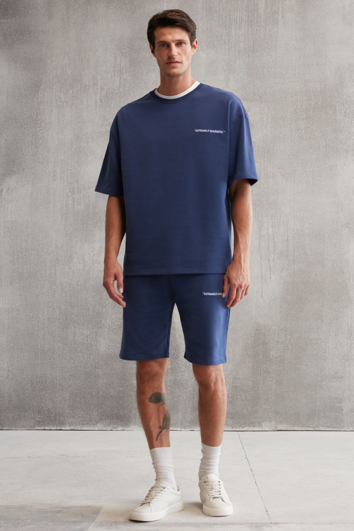 GRIMELANGE-Colombia Ανδρικό Σετ 2 - Σετ φόρμας με άνετο κέντημα Navy Blue 2