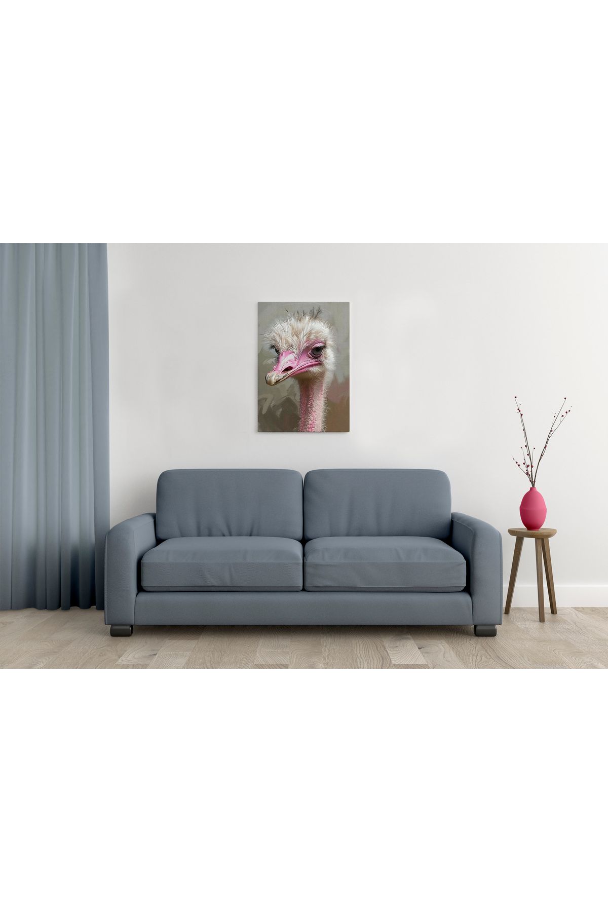 waspandhornet Devekuşu Portreli MDF Tablo