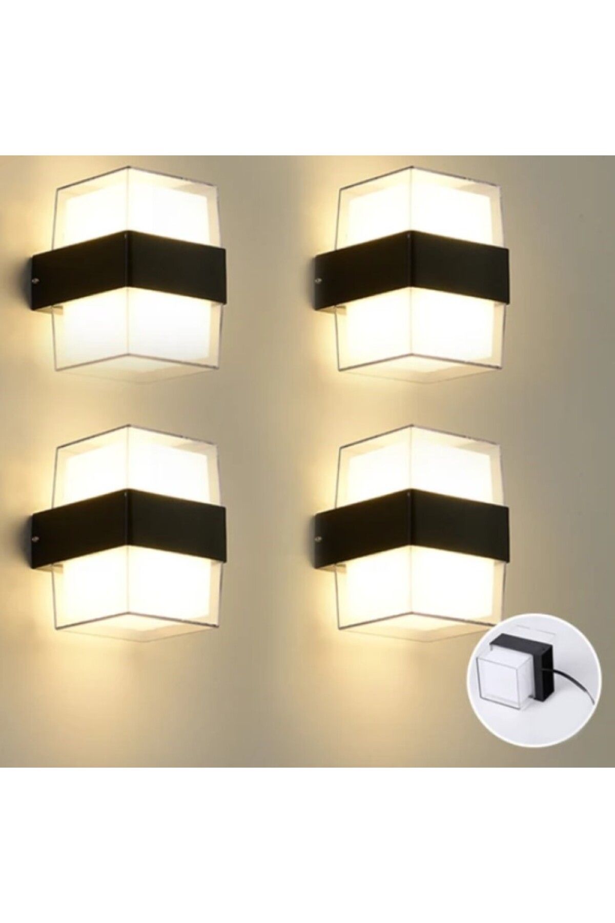 RRULTECH 4adet Duvar Lambası Modern Led Işık 12w 3200k Gün Işığı Su Geçirmez Aplik Iç&dış Mekan Aydınlatma