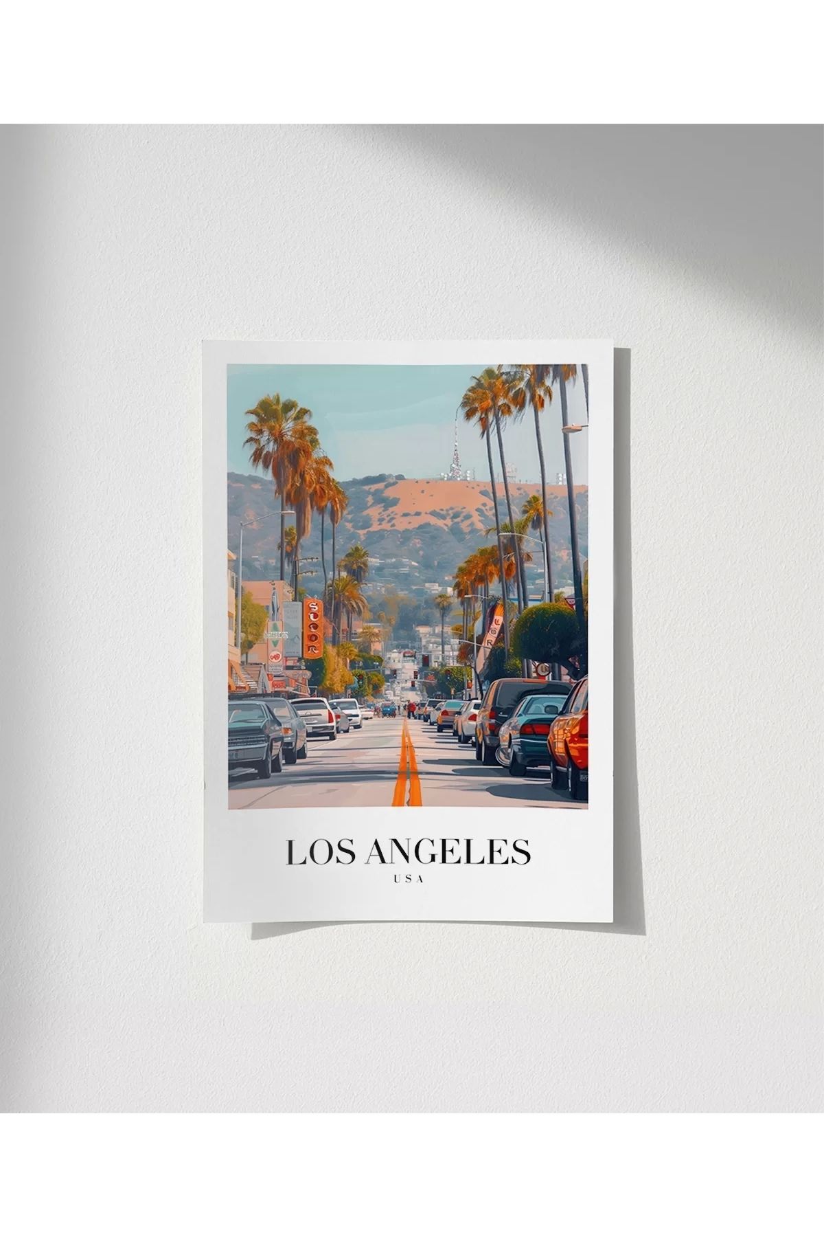 VOGLOO Çerçevesiz Poster Los Angeles Sokak Manzarası