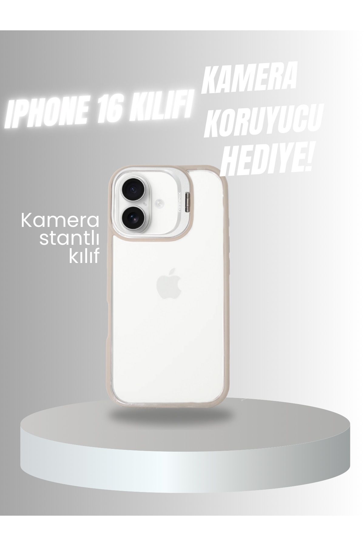 PERLA MOBILE IPHONE 16 GRİ MEGA KAMERA KORUYUCULU KILIF