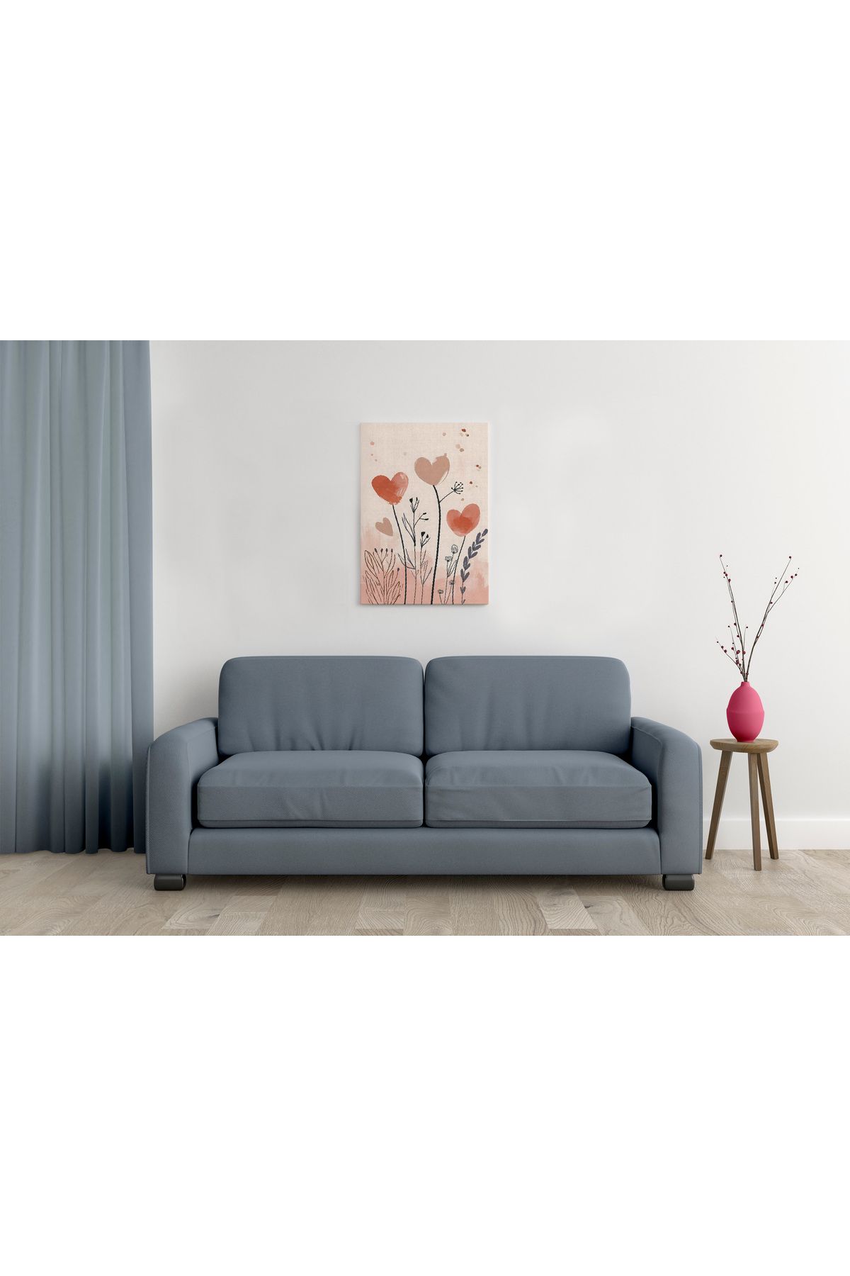 waspandhornet Kalpli Çiçek Desenli Modern MDF Tablo