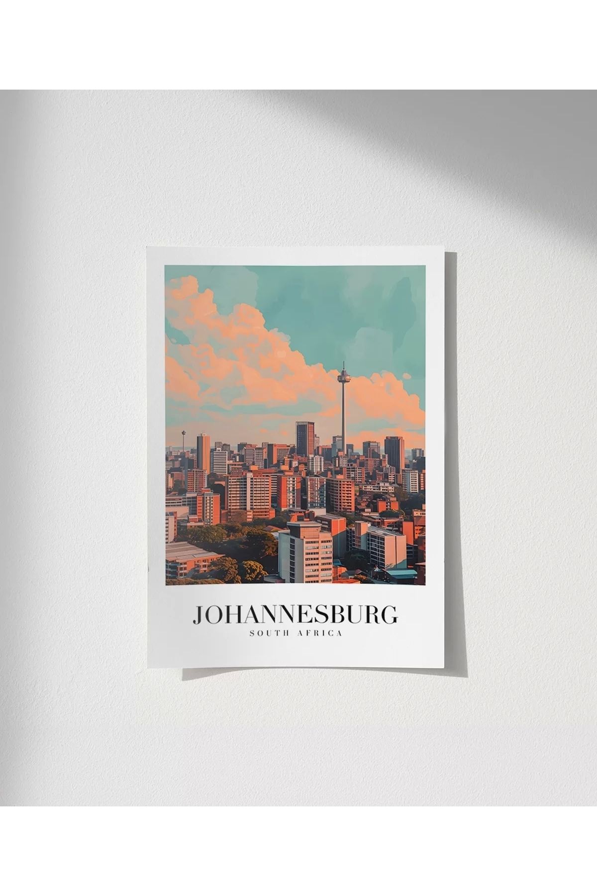 VOGLOO Çerçevesiz Poster Johannesburg Güney Afrika Seyahat