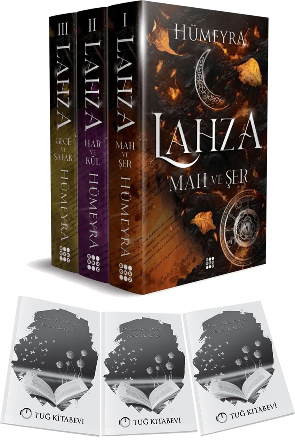 Dokuz Yayınları Lahza Mah ve Şer - Har ve Kül - Gece ve Şafak Karton Kapak Hümeyra 3 Kitap + Hediyeli