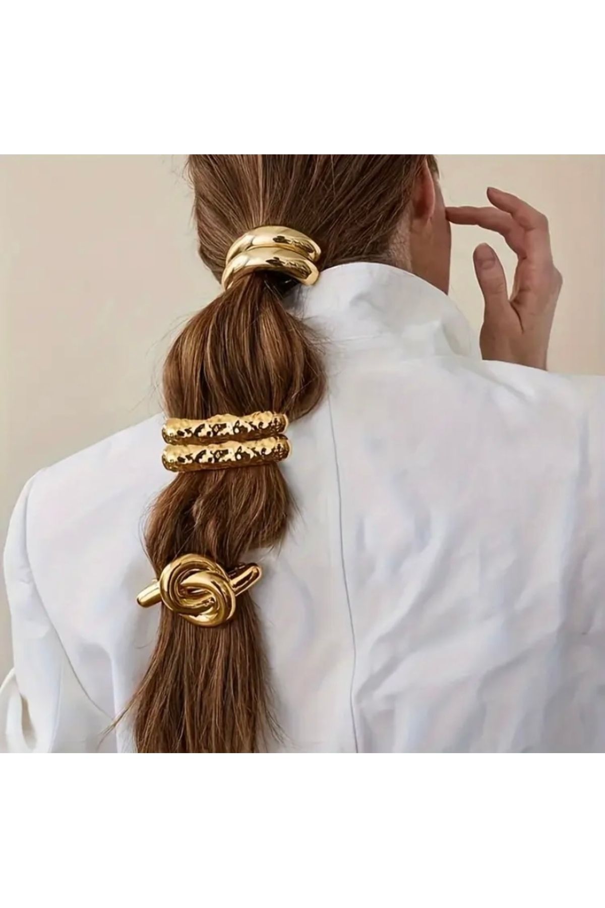 Accessories Vanilla Avenue 3 Adet Zarif Bohem Altın Sarısı Düğüm Günlük Kadın Saç Tokası