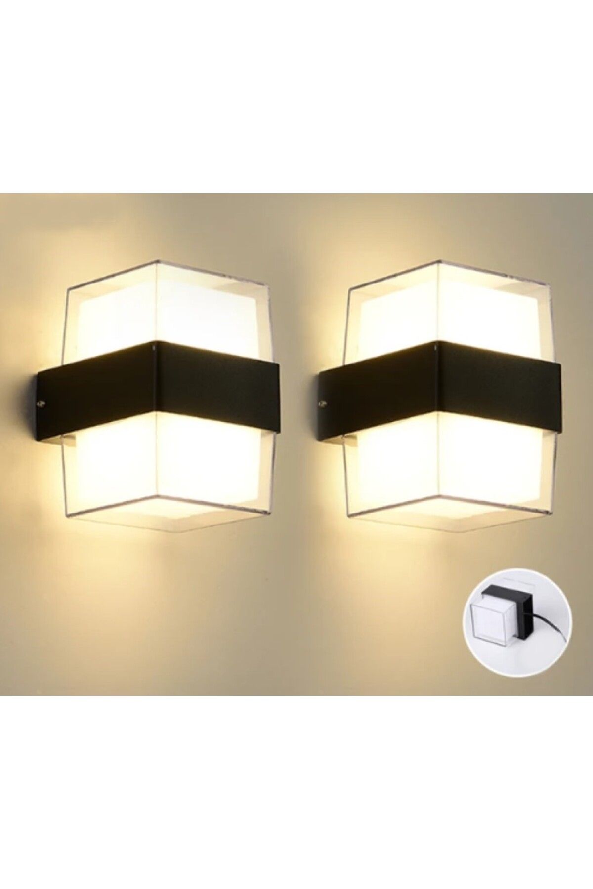 RRULTECH 2adet Duvar Lambası Modern Led Işık 12w 3200k Gün Işığı Su Geçirmez Aplik Iç&dış Mekan Aydınlatma