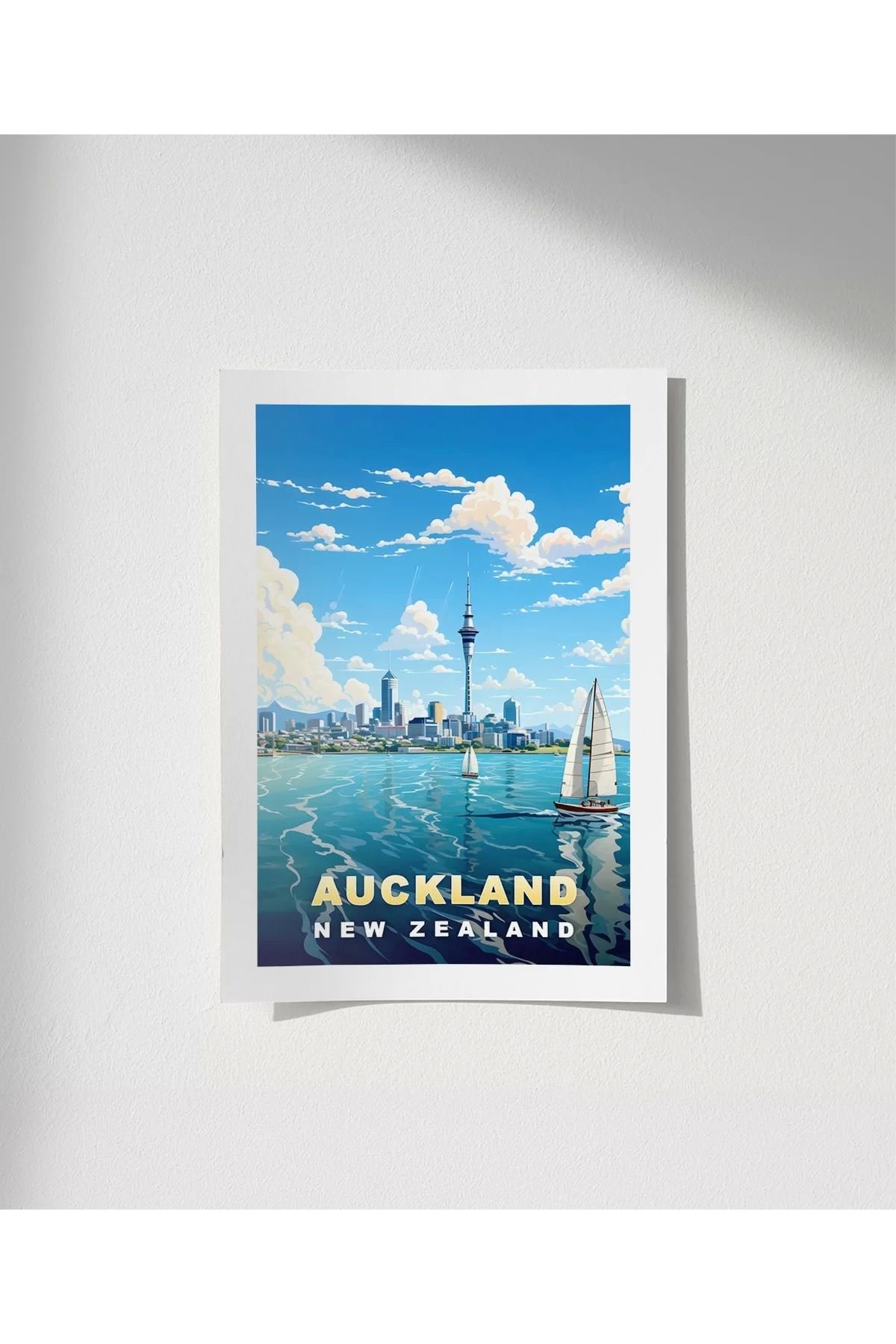 VOGLOO Çerçevesiz Poster Auckland Sanat Baskısı