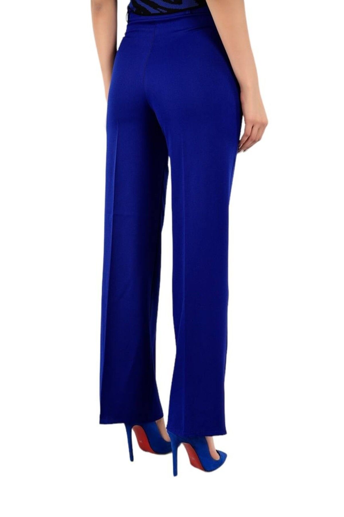 Sevda Kılınç Büyük Beden Çımalı Krep Kumaş Pantalon