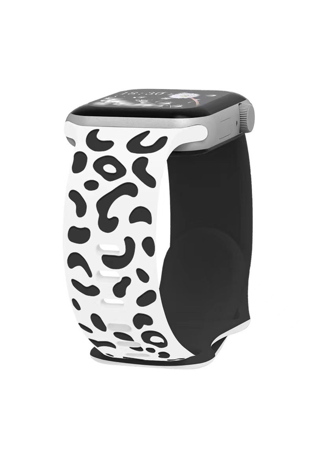 Strap U Apple Watch 3/4/5/6/7/8/9/10/se/ultra/ultra2 44mm/46mm/49mm Uyumlu Leopar Silikon Kordon Strap Kayış