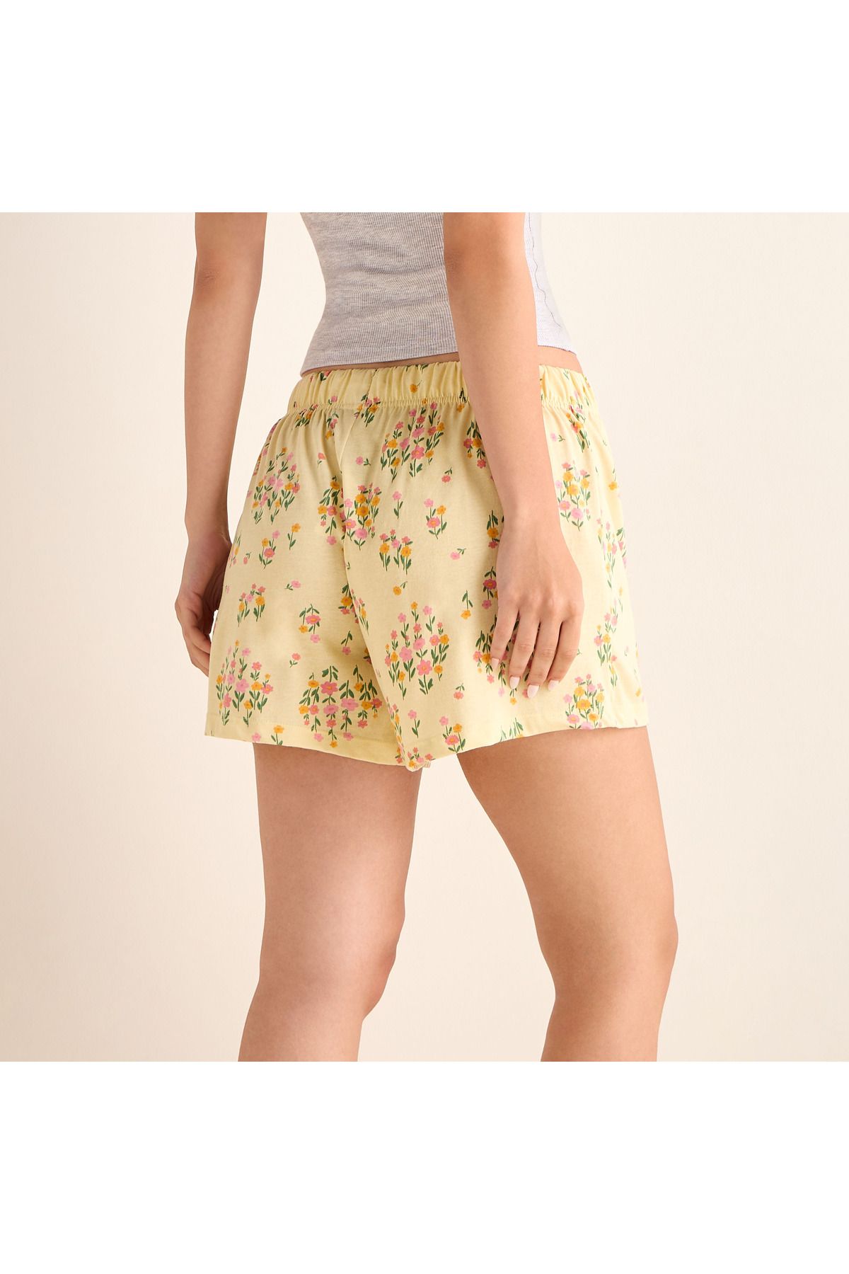 FAV-Set of 2 - Floral Print Shorts with Drawstring Closure 3