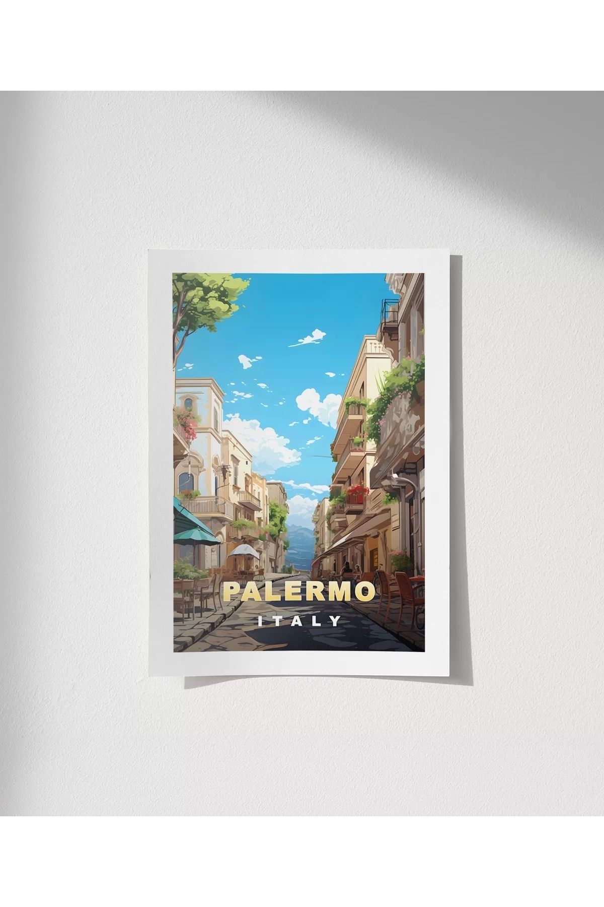 VOGLOO Çerçevesiz Poster Palermo'nun Büyüleyici Sokakları