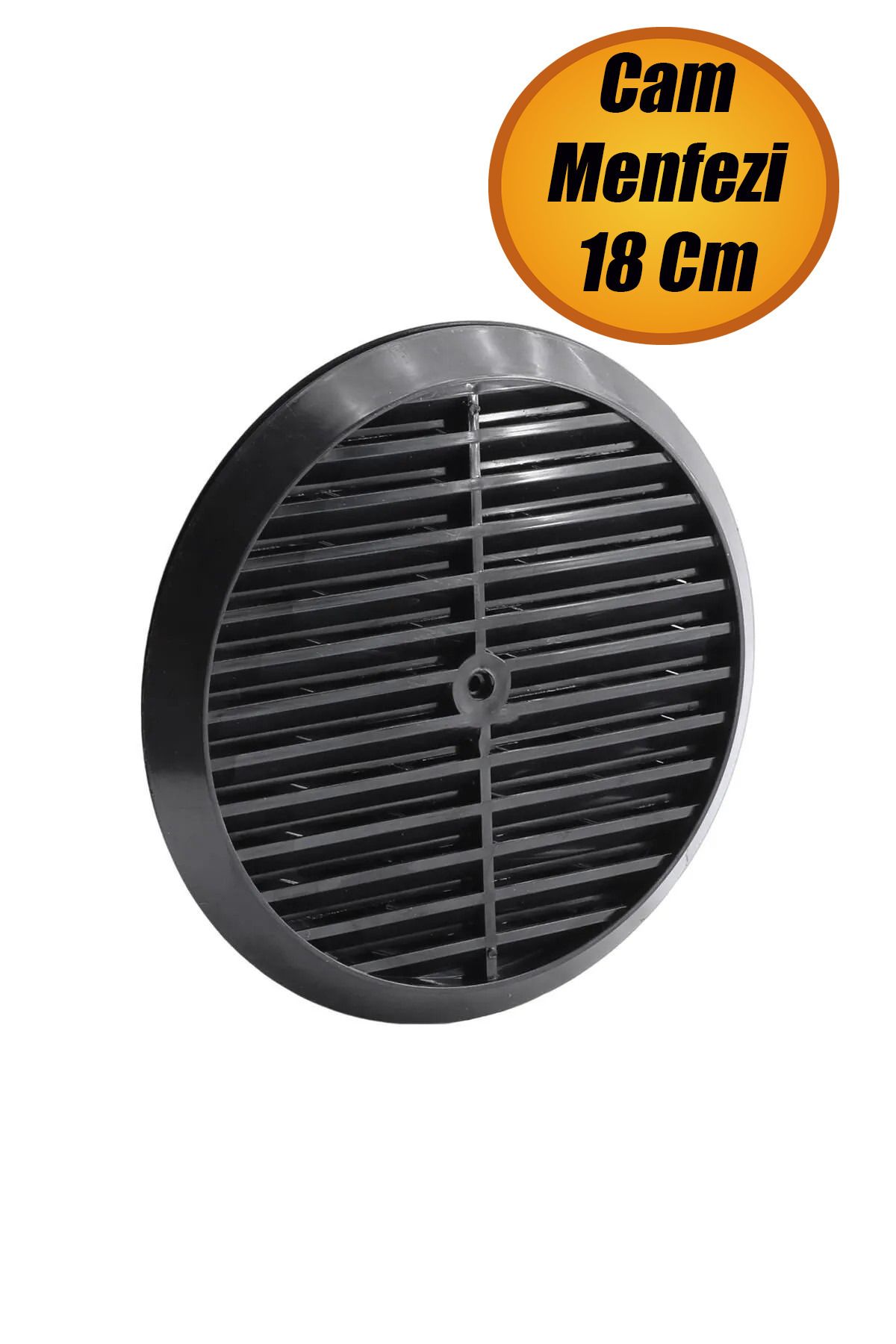 abnturk Doğalgaz Havalandırma Yuvarlak Mutfak Cam Menfezi Siyah 18 Cm Hava Akış Kanalı Güvenlik Gaz Kaçağı