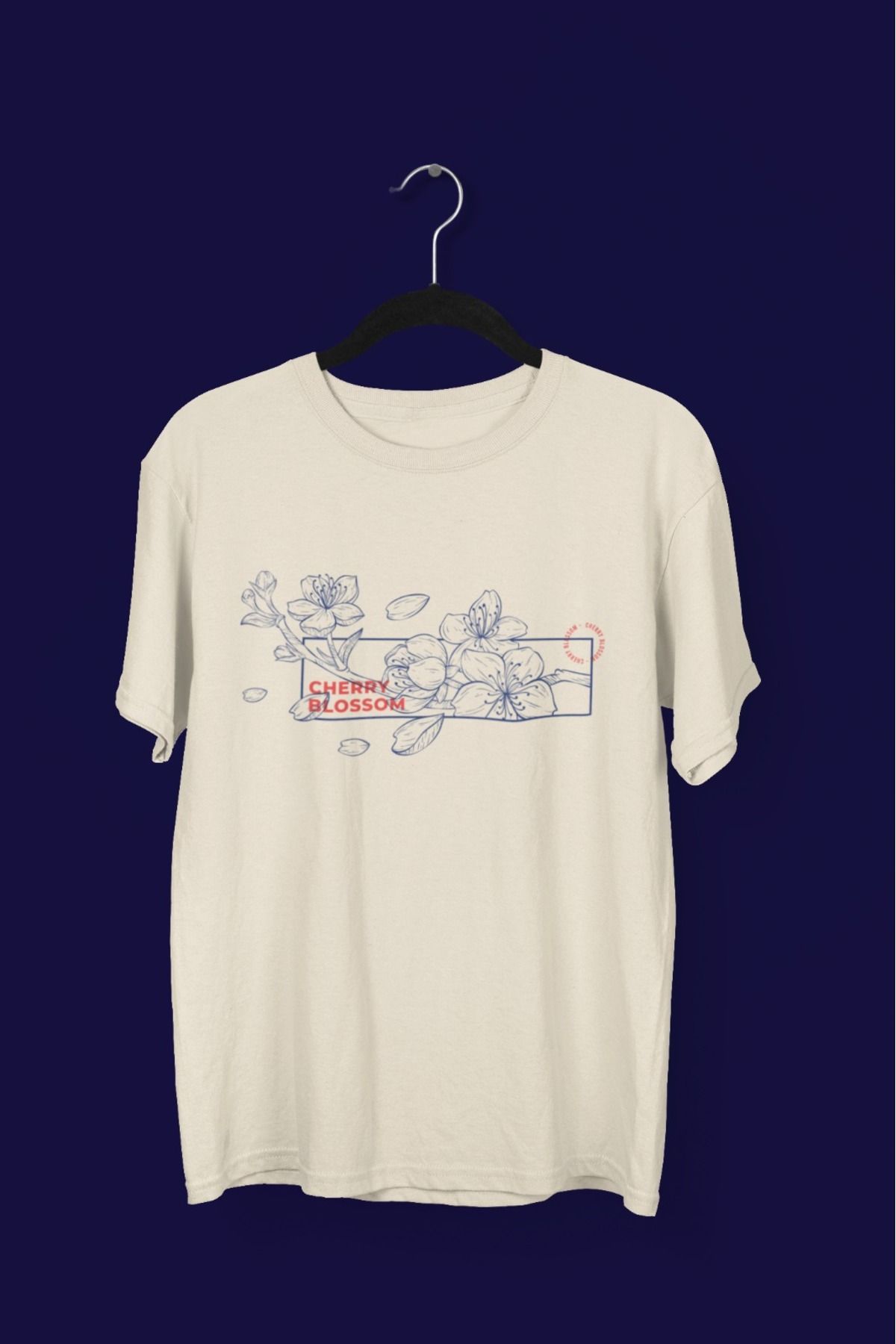 Butik KIZ/KADIN -CHERRY BLOSSOM- TRANSFER BASKILI YUVARLAK YAKA KISA KOL TİŞÖRT