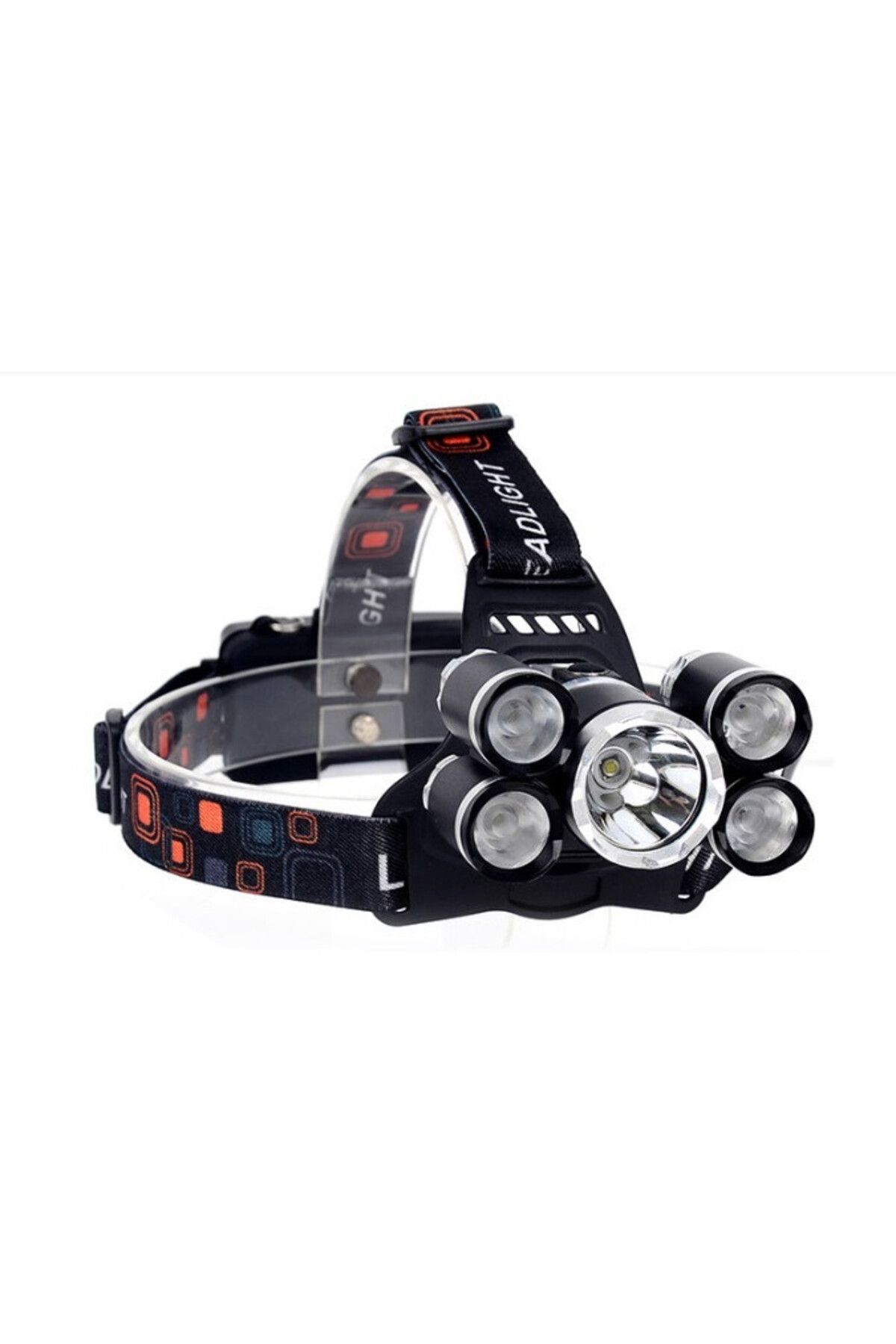 OEM Lanterna De Cap, 5 X Xml-t6, 2 Baterii, Led, 10000 Lm, Negru - One Size