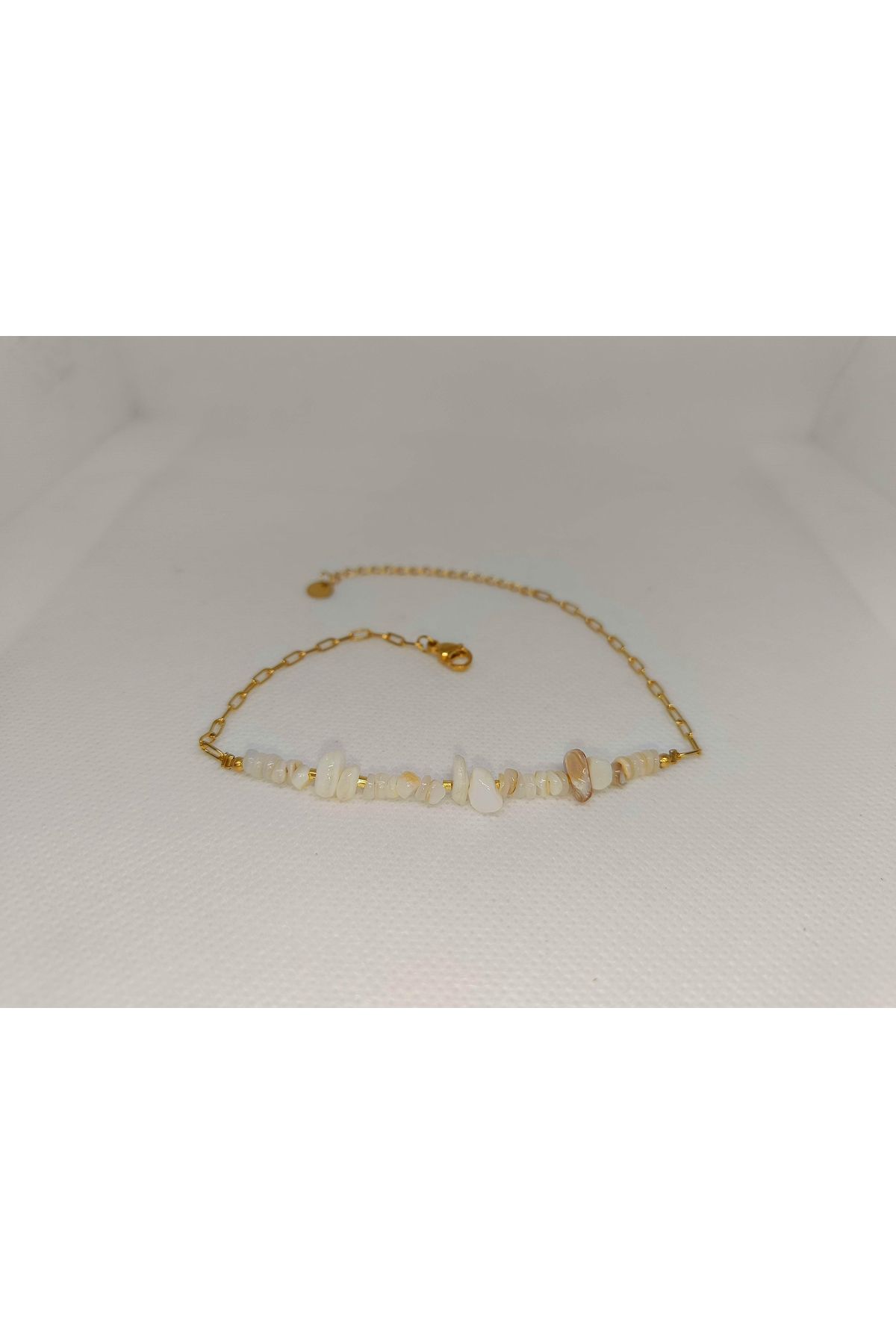 Store 316L Doğal Taşlı Desenli Paslanmaz Çelik Gold Halhal