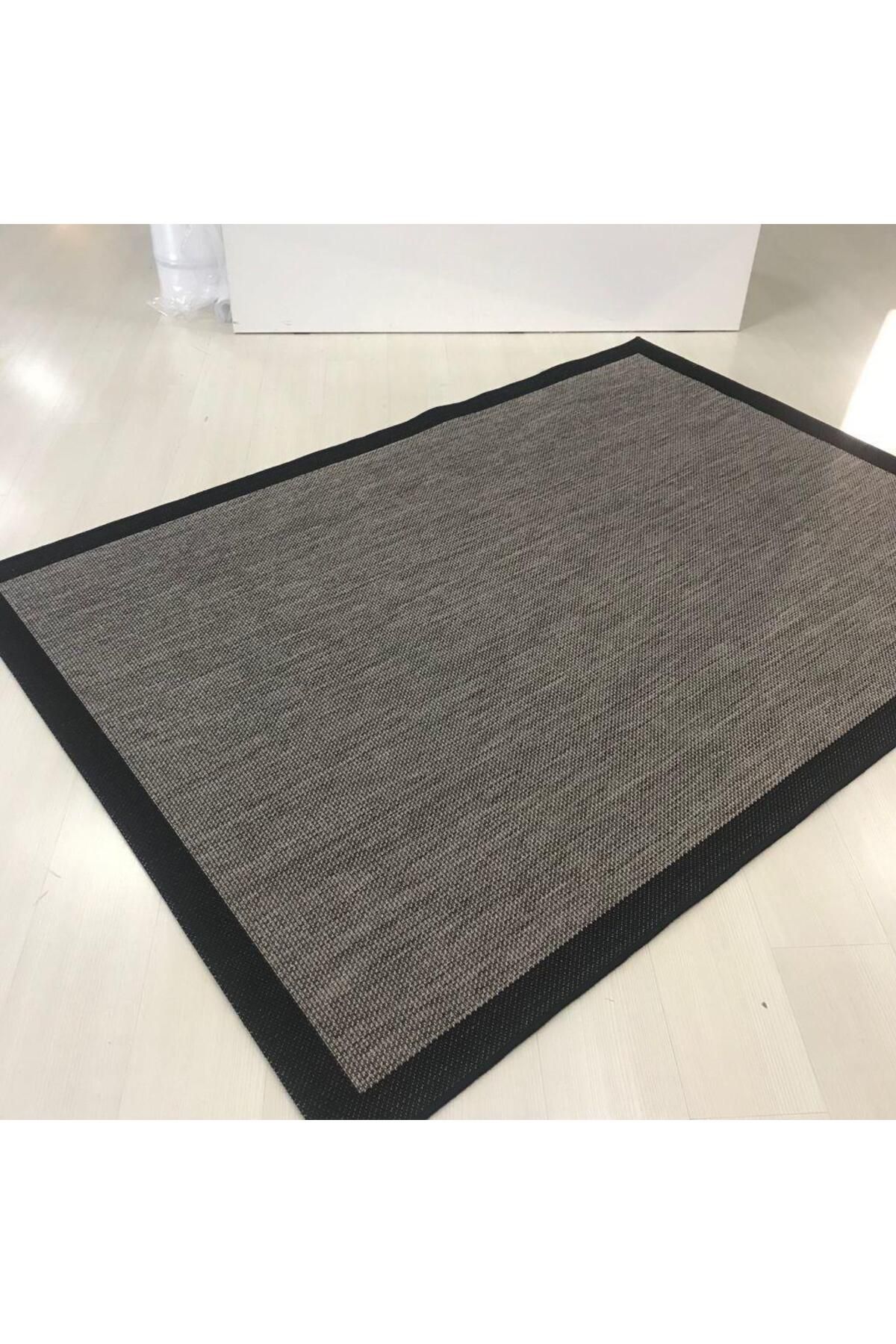 Halıcı Mustafa Jüt Sisal Halı 9715 Vizon Siyah Serisi Salon Oturma Yatak Odası Halısı