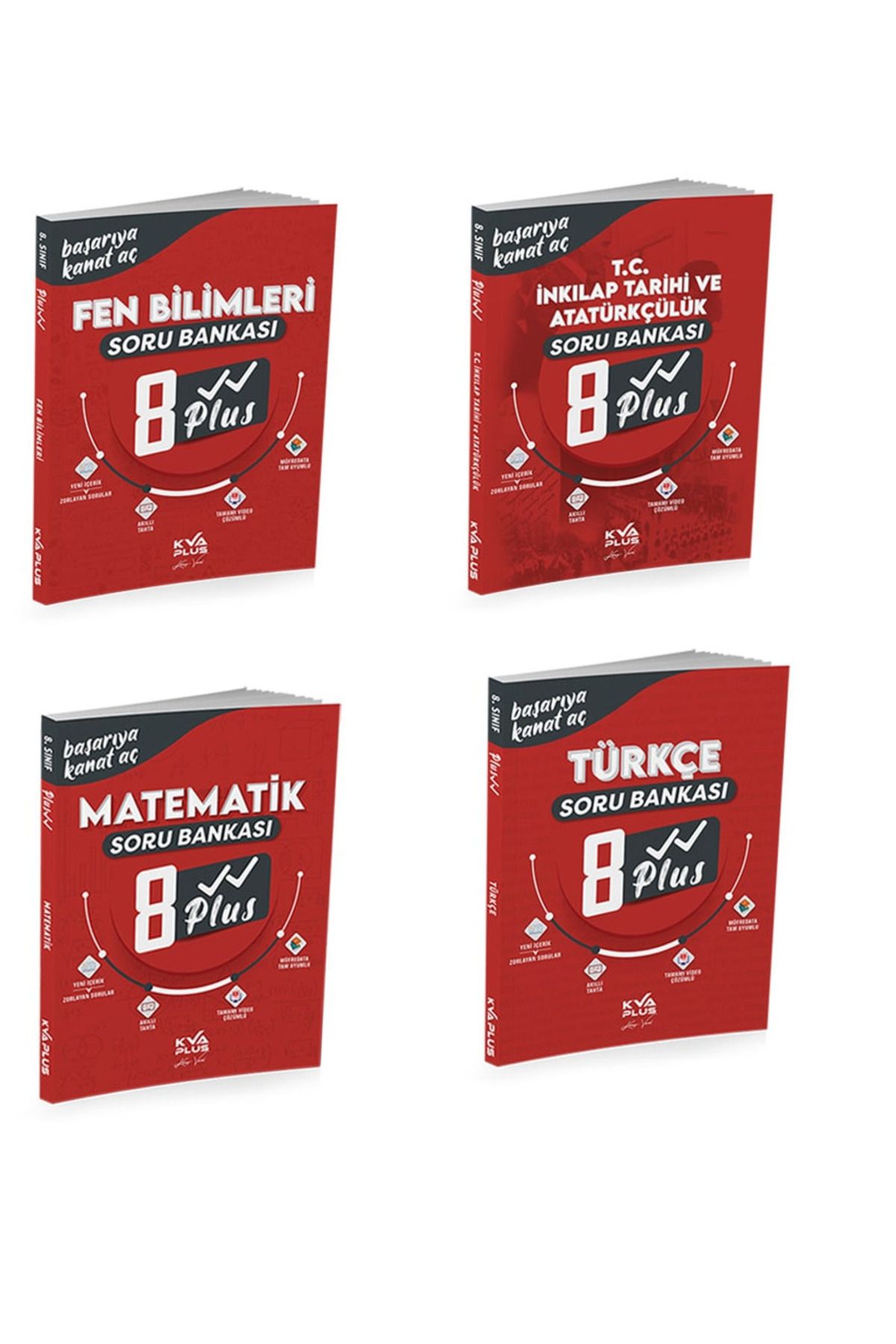 Kva Yayınları LGS 8. SINIF KORAY VAROL TÜRKÇE MATEMATİK FEN İNKILAP TARİHİ PLUS SERİSİ SORU BANKASI SETİ YENİ