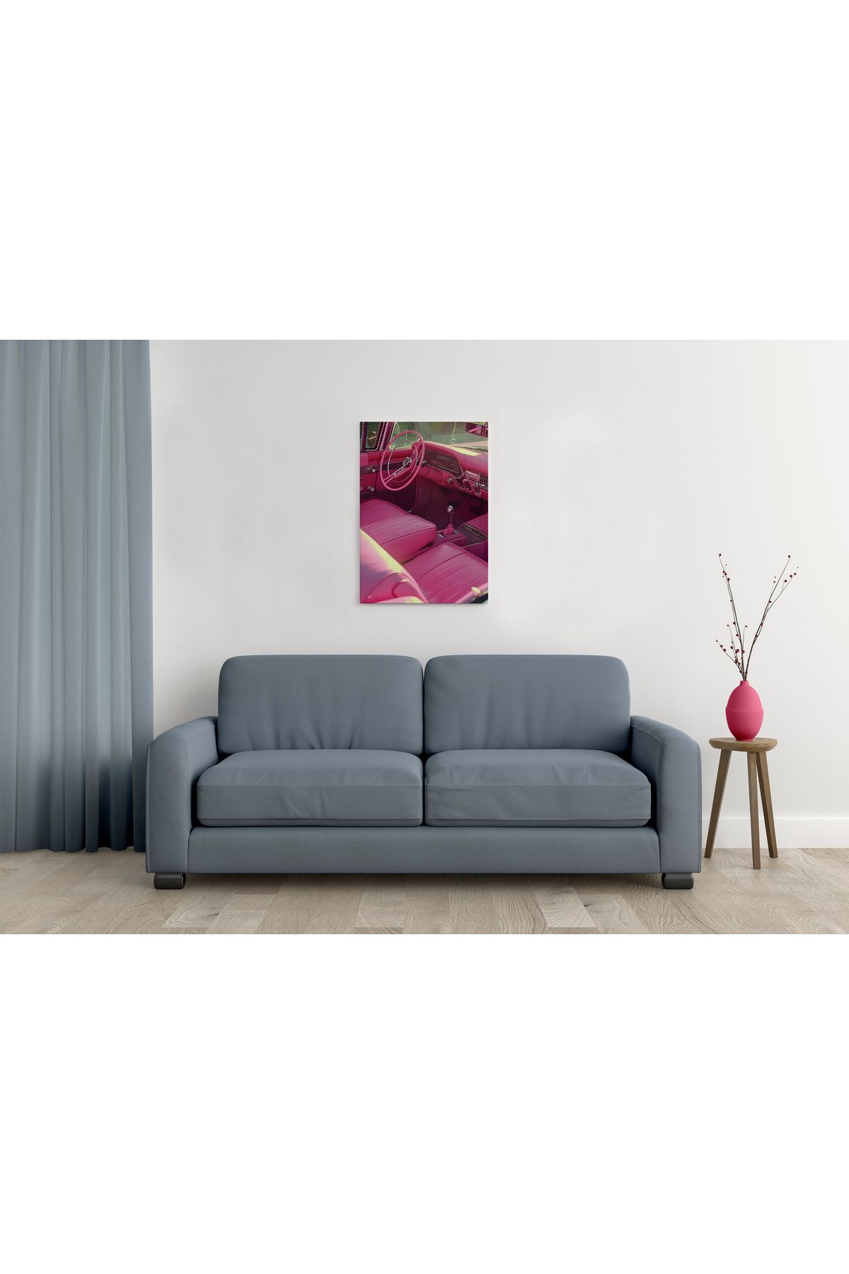 waspandhornet Retro Araba Temalı MDF Dekoratif Tablo