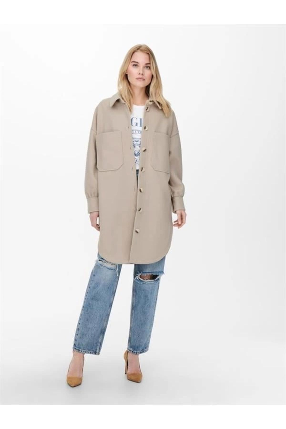 Lale Moda Oversize Uzun Spor Ceket