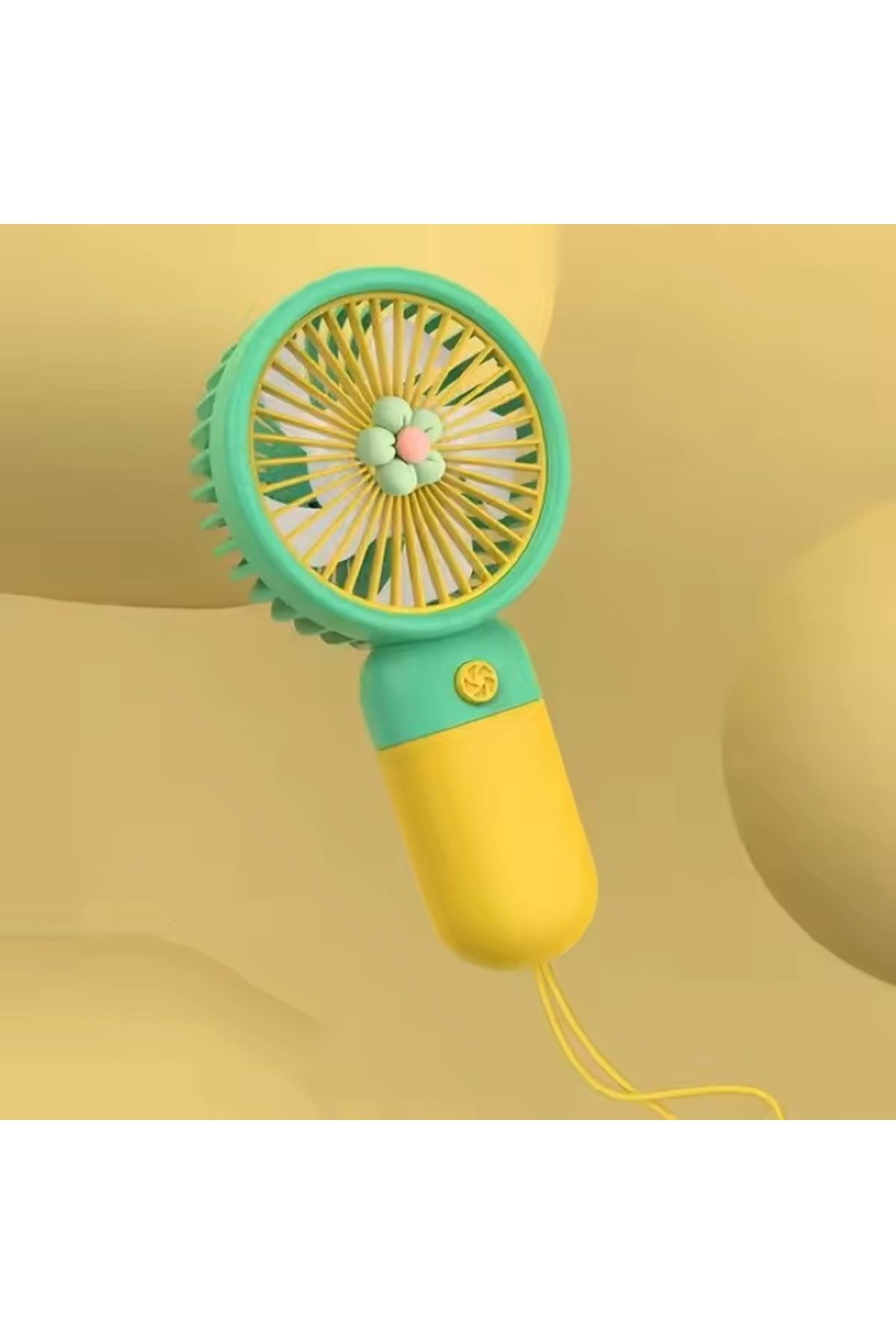 GÜLGÜZ Renkli Mini El Fanı Taşınabilir İpli Şarjlı Vantilatör