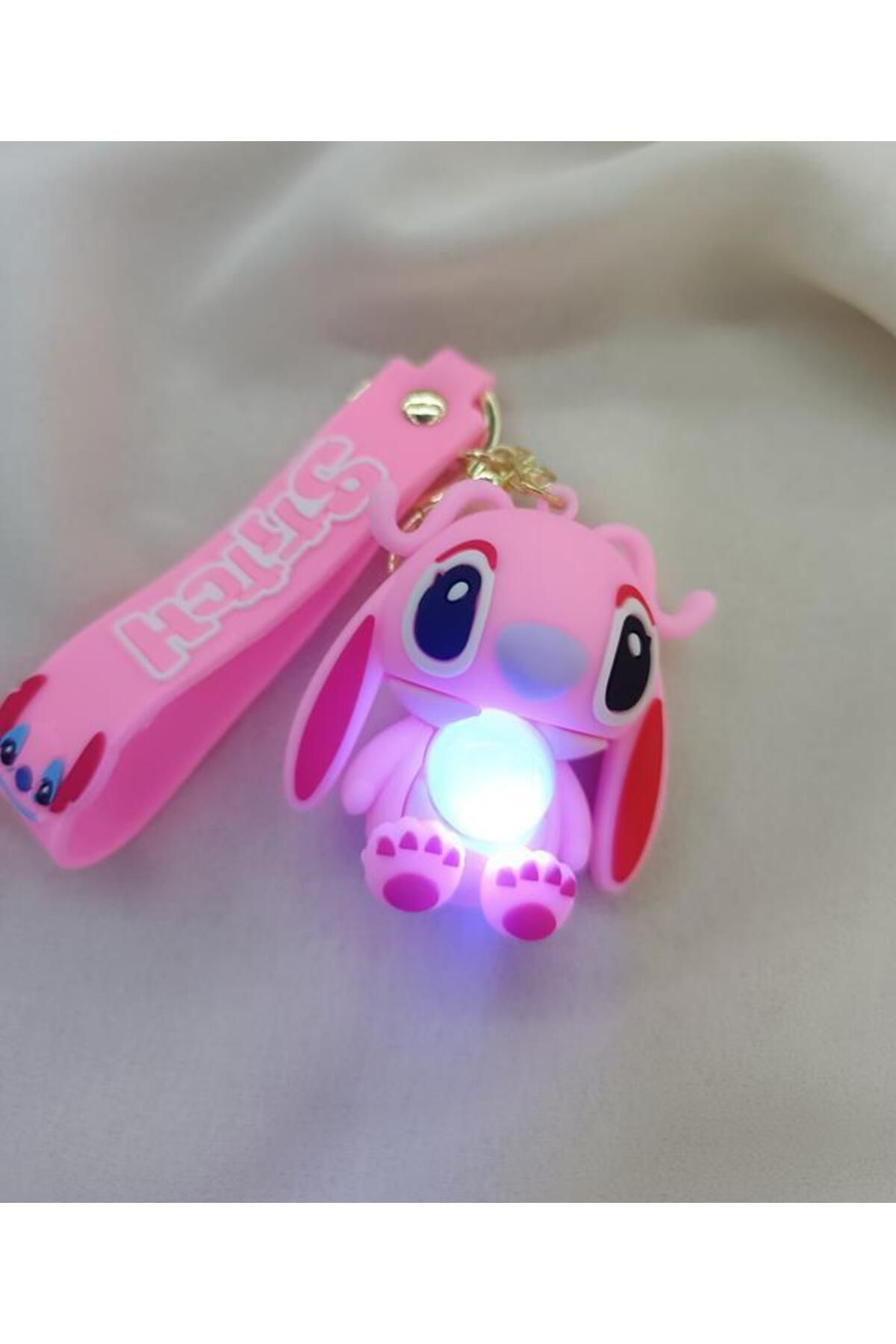 Hd Marketim Anahtarlık Silikon Işıklı Stitch Çizgi Film Stiç Anahtarlık Çanta Süsü