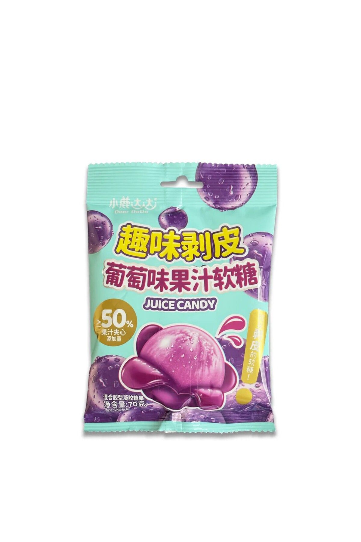 DEER DADA Grape Flavored Peelable Juice Candy 70g