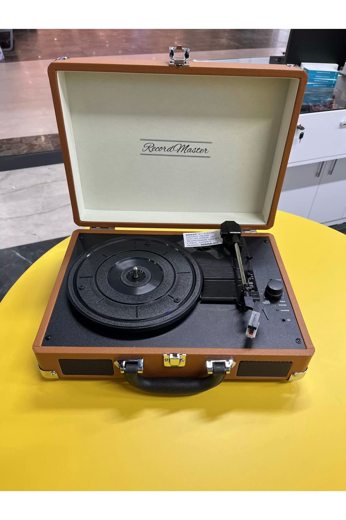 lucek cases Record Master 3 Devir Plak Çalar Çantalı Pikap Kahverengi