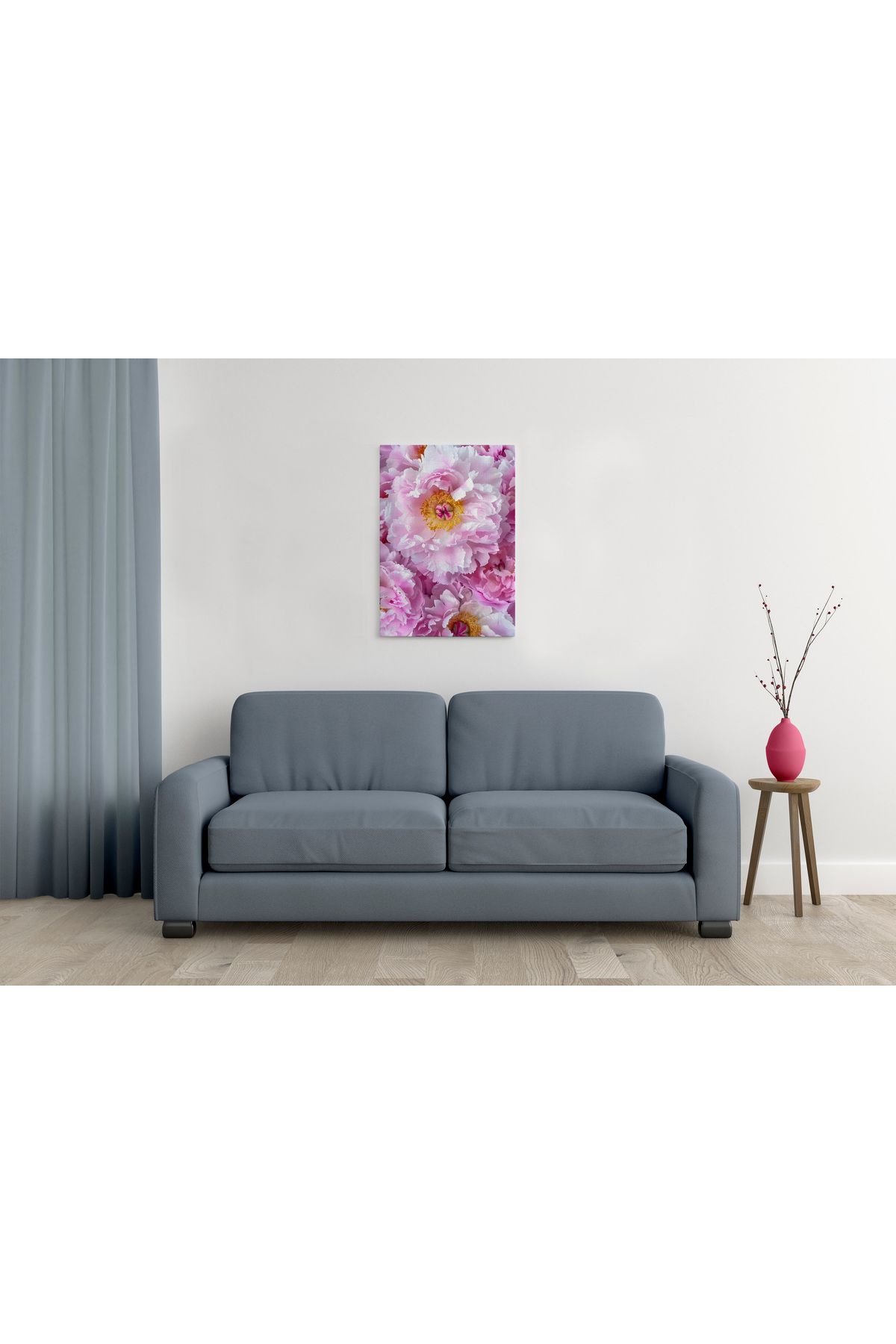 waspandhornet Pembe Çiçek Desenli MDF Tablo